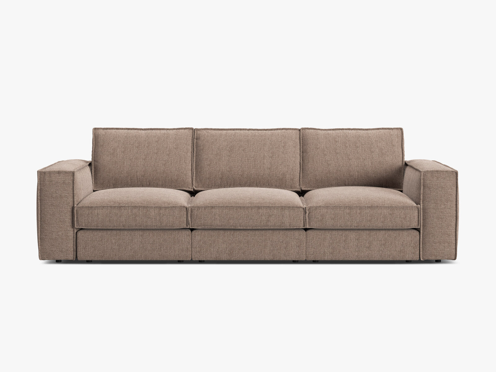 Micadoni modulares Sofa Pola 4-Sitzer Strukturierter Stoff Babel Hellbraun