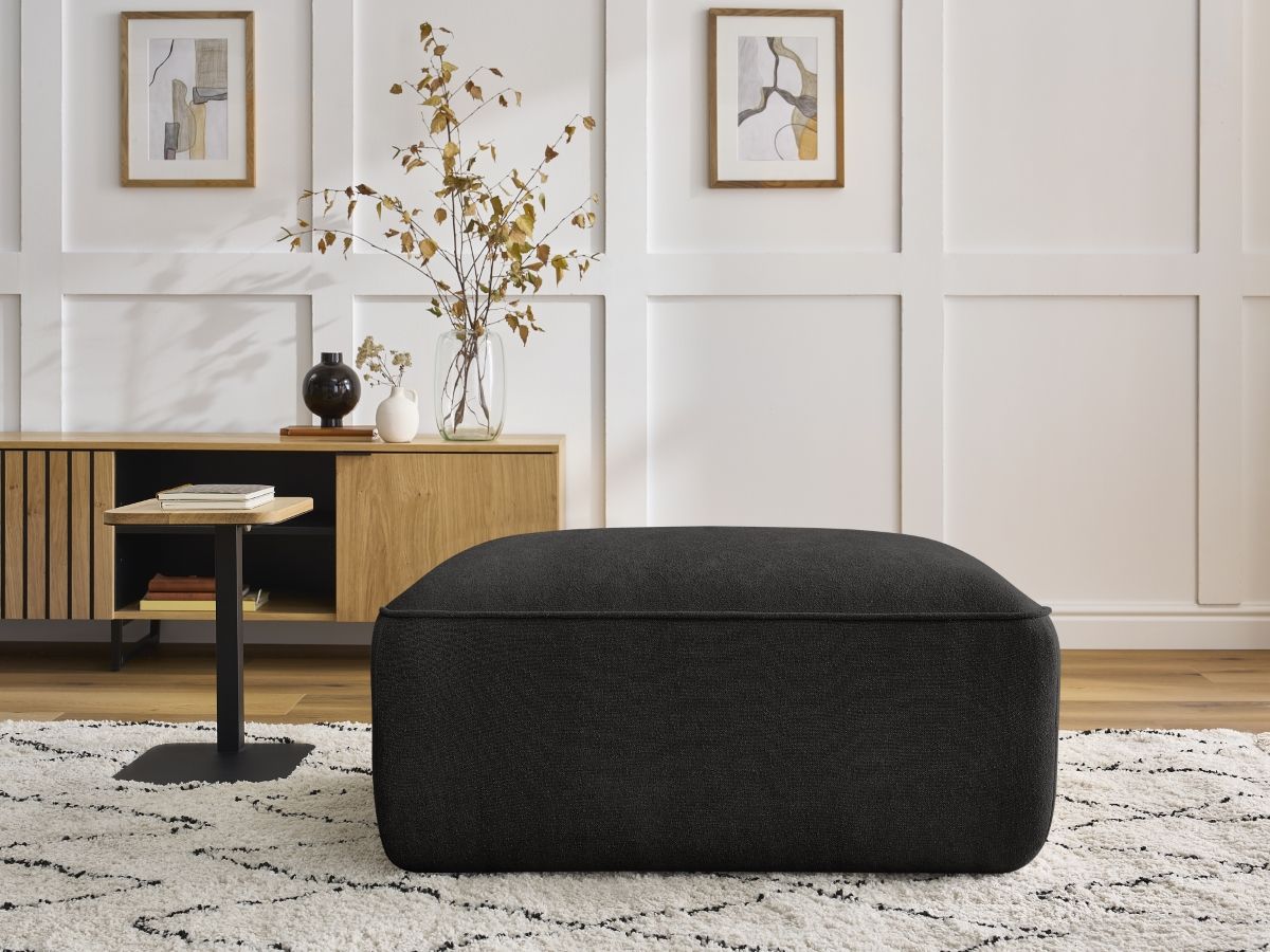 Bobochic Zephyr Pouf Strukturstoff Schwarz