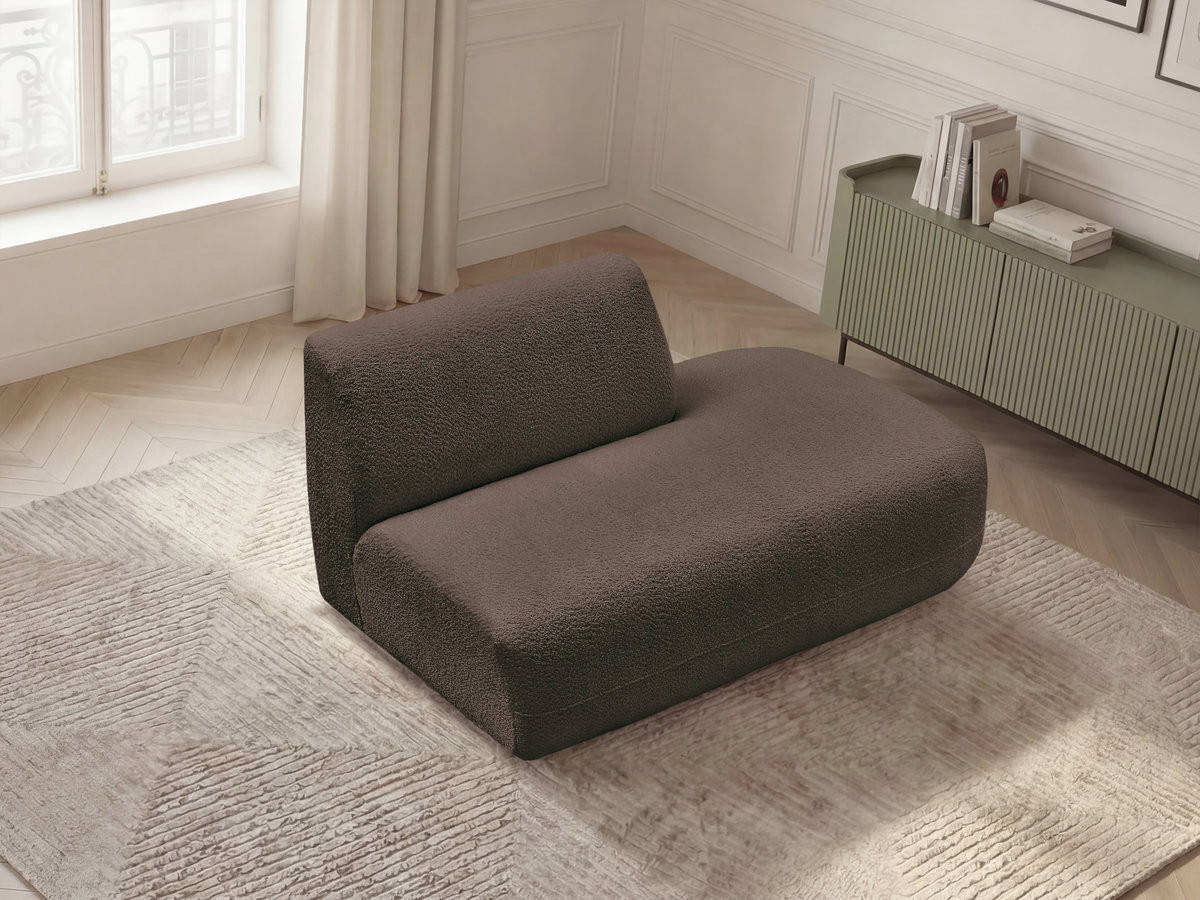 Bobochic Anda Sofamodul 2-Sitzer Chenille Braun Ecke rechts