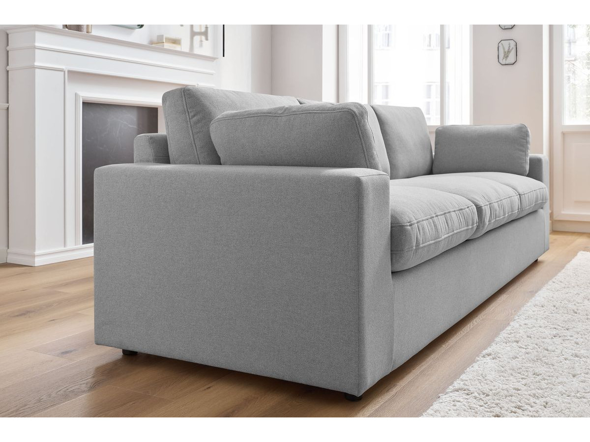 Bobochic Belair Sofa 3-Sitzer 250 × 93 cm Stoff Hellgrau
