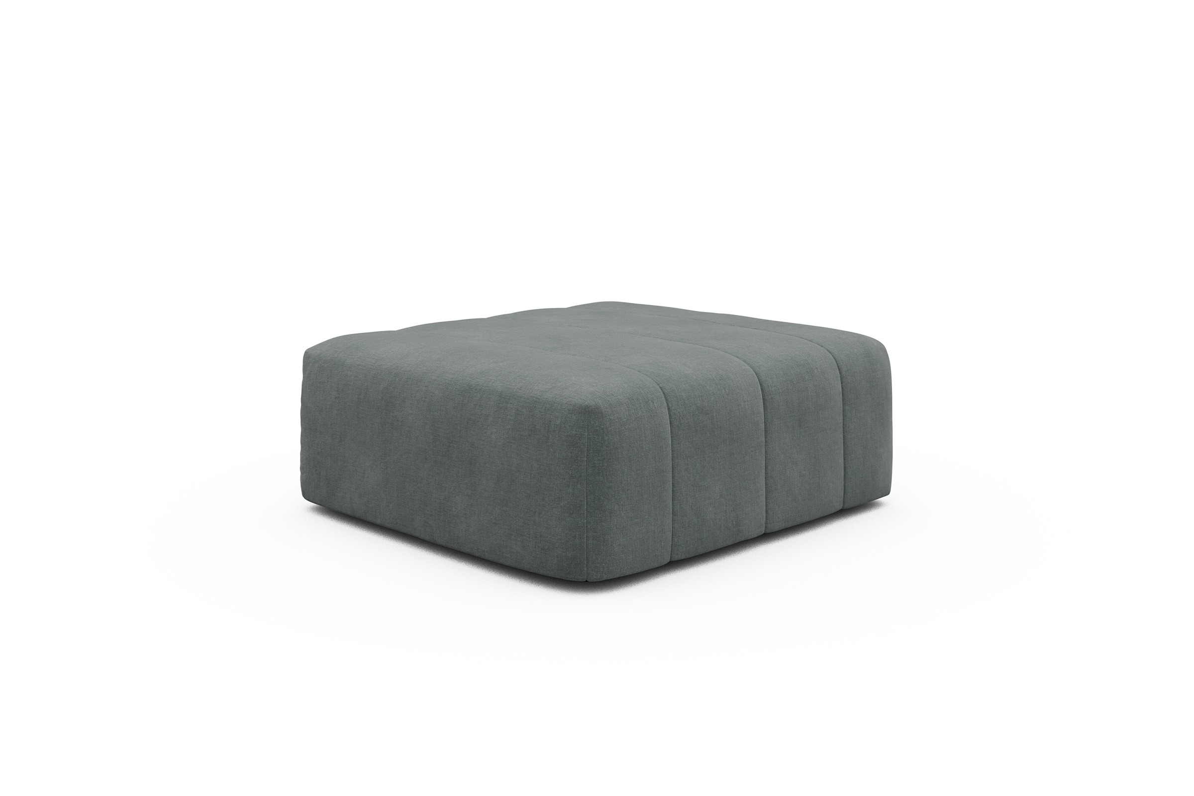 Sitzhocker Hugo Ottomane Smooth-Silver-Grey