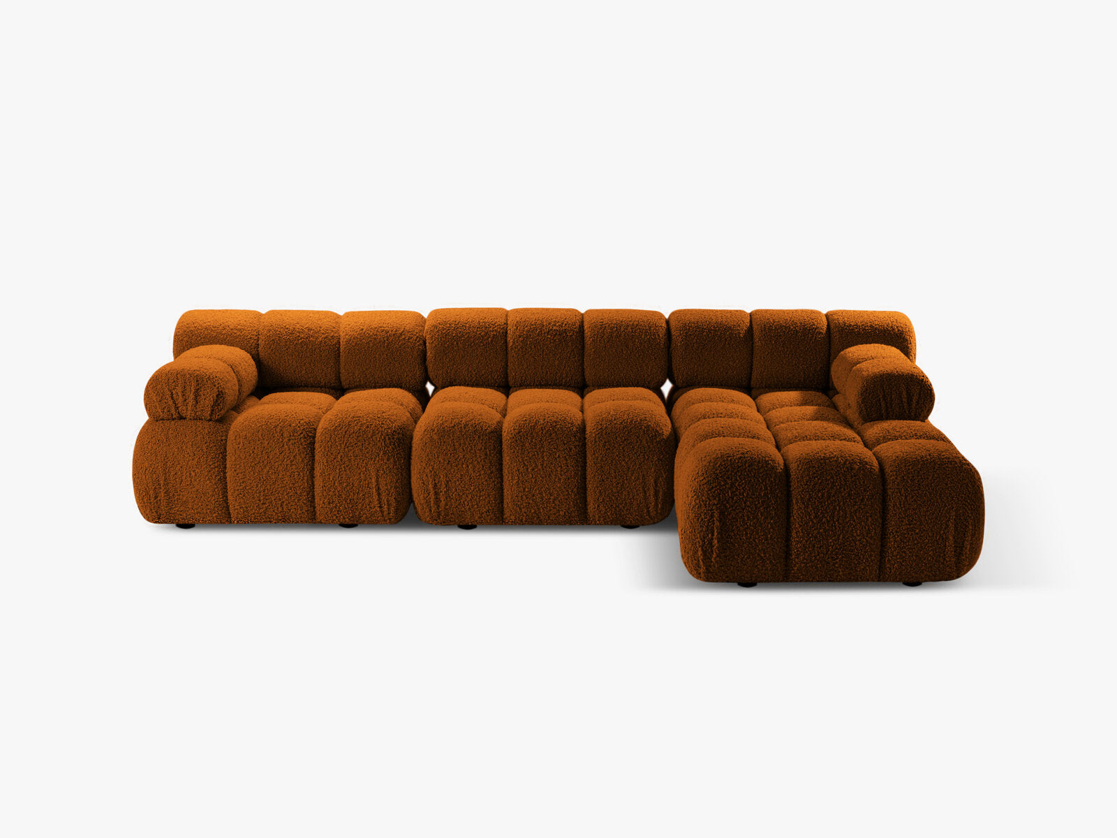 Micadoni Modulares Ecksofa Bellis 4-Sitzer Rechts Boucle Rolf Ziegel