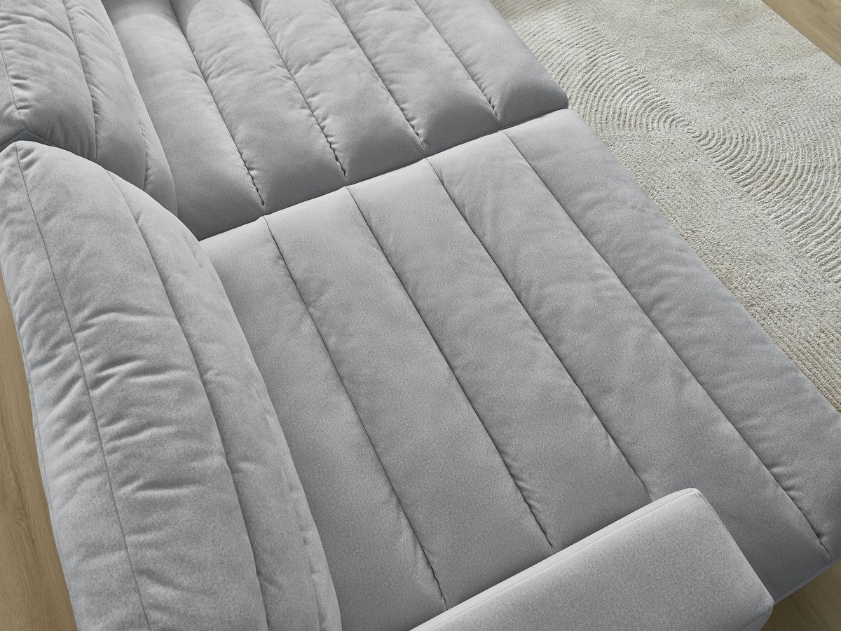 Bobochic Sierra Sofa 4-Sitzer Samt Hellgrau