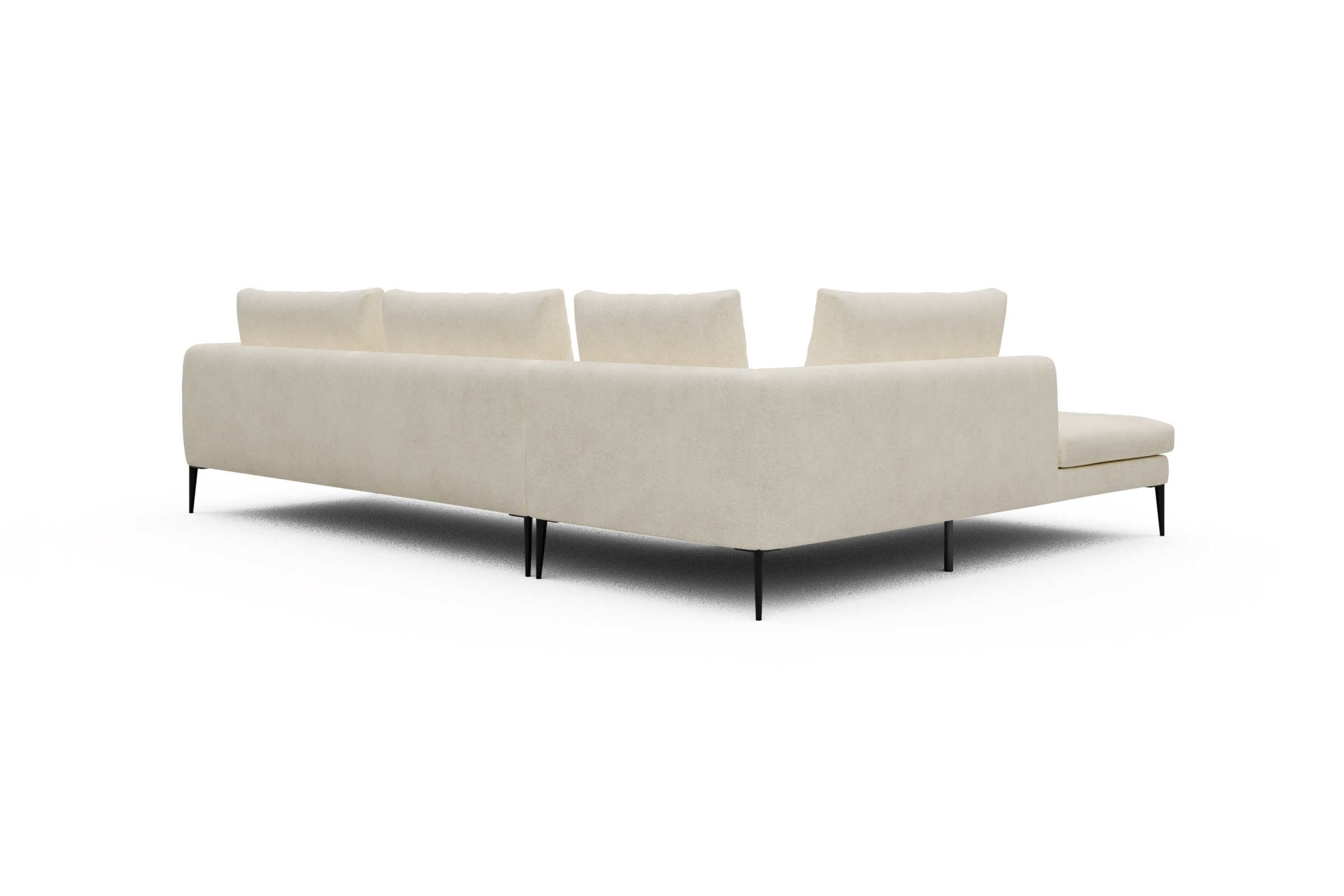 Ecksofa Paul Relax-Ecke rechts mit 3-Sitzer Boucle-Off-White