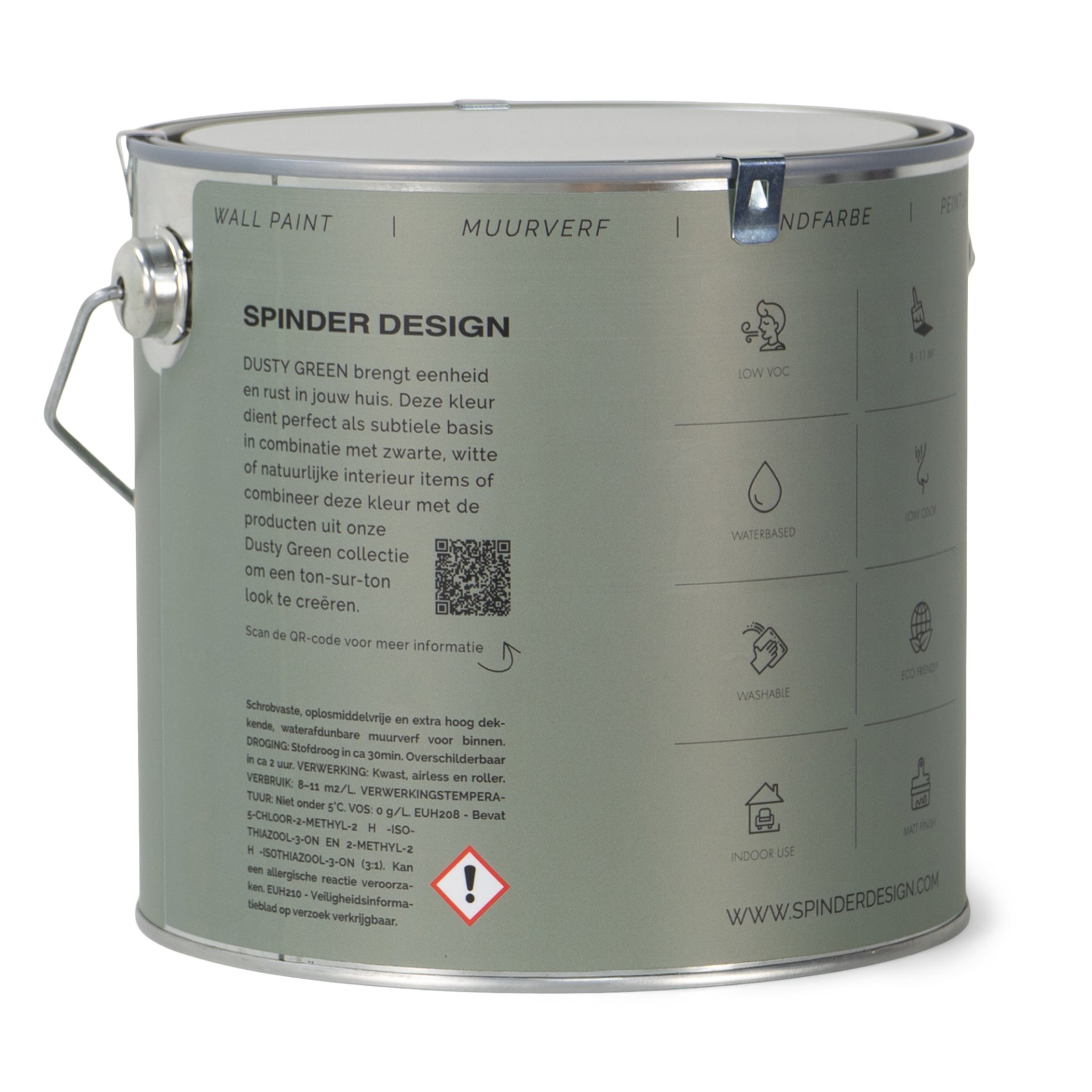 Spinder Design Wandfarbe Dusty Green 2,5 Liter