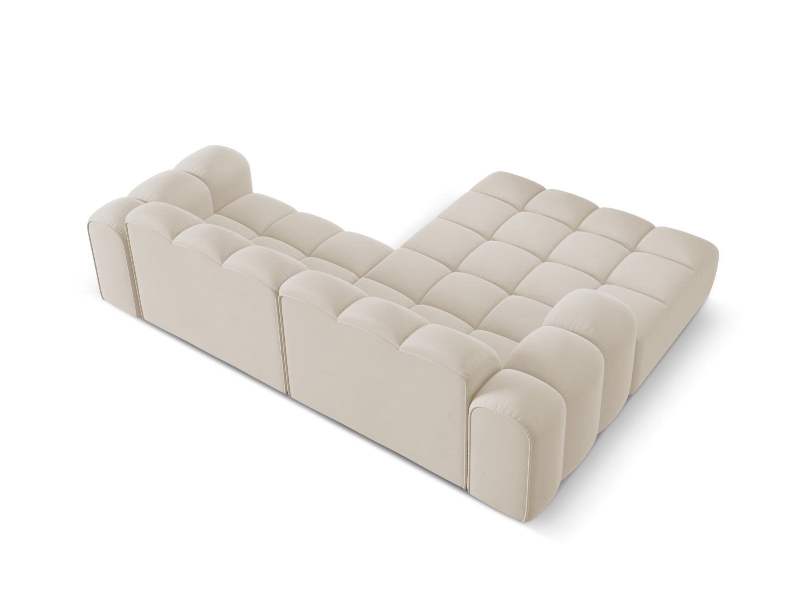 Cosmopolitan Design Ecksofa Treno 3-Sitzer Samt Bluvel Dunkelbeige Links