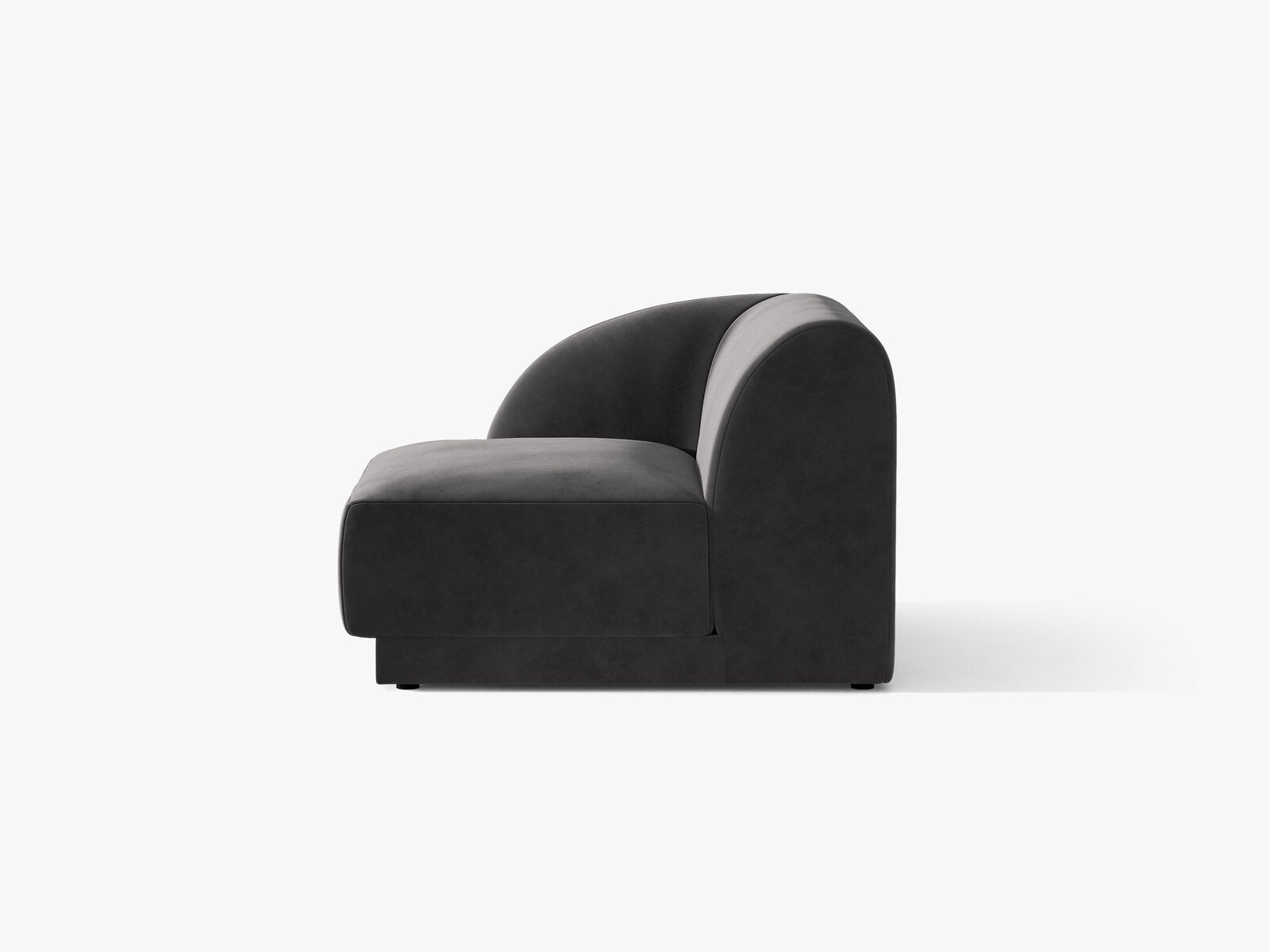 Micadoni Eckmodul Miley 1-Sitzer Links Samt Bluvel Grau