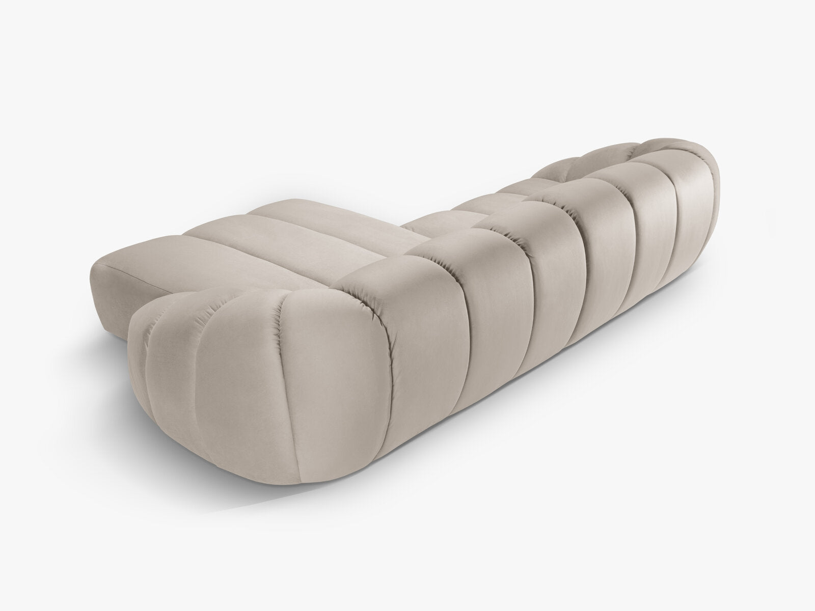 Micadoni Ecksofa Diana 4-Sitzer Rechts Samt Beige