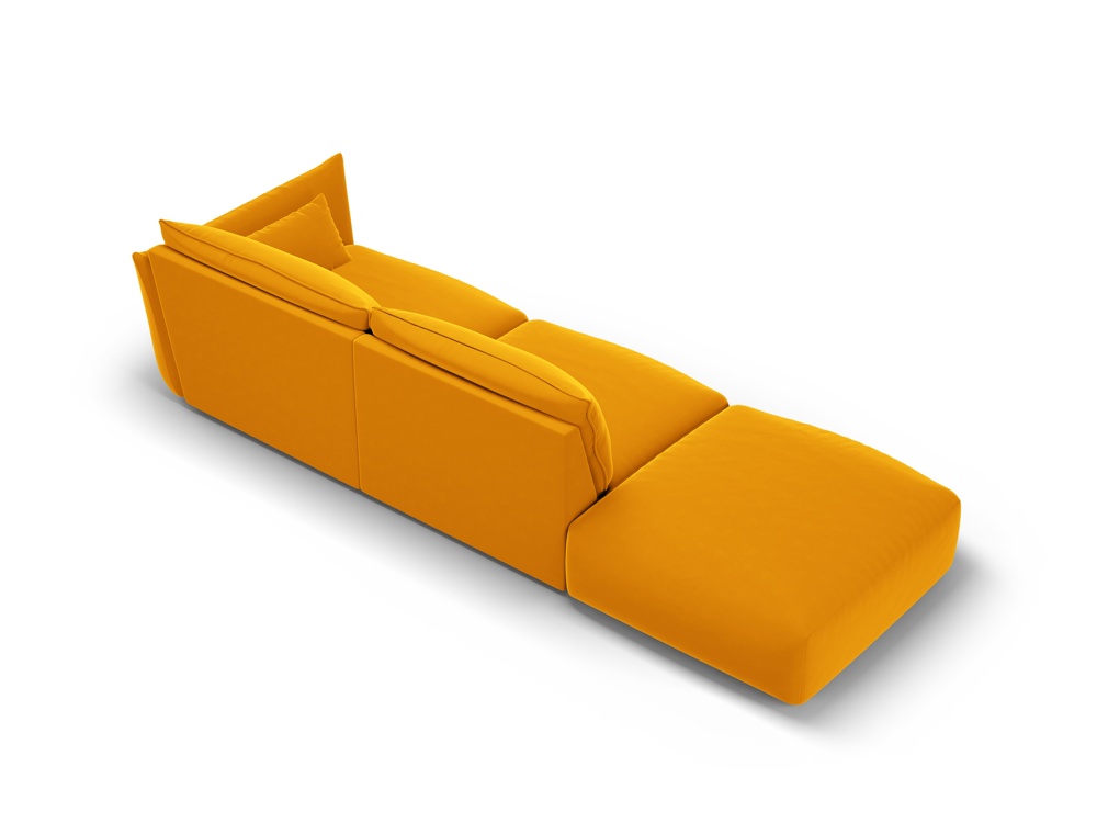 Cosmopolitan Design Sofa Matera 4-Sitzer offen Samt Salvador Gelb Links