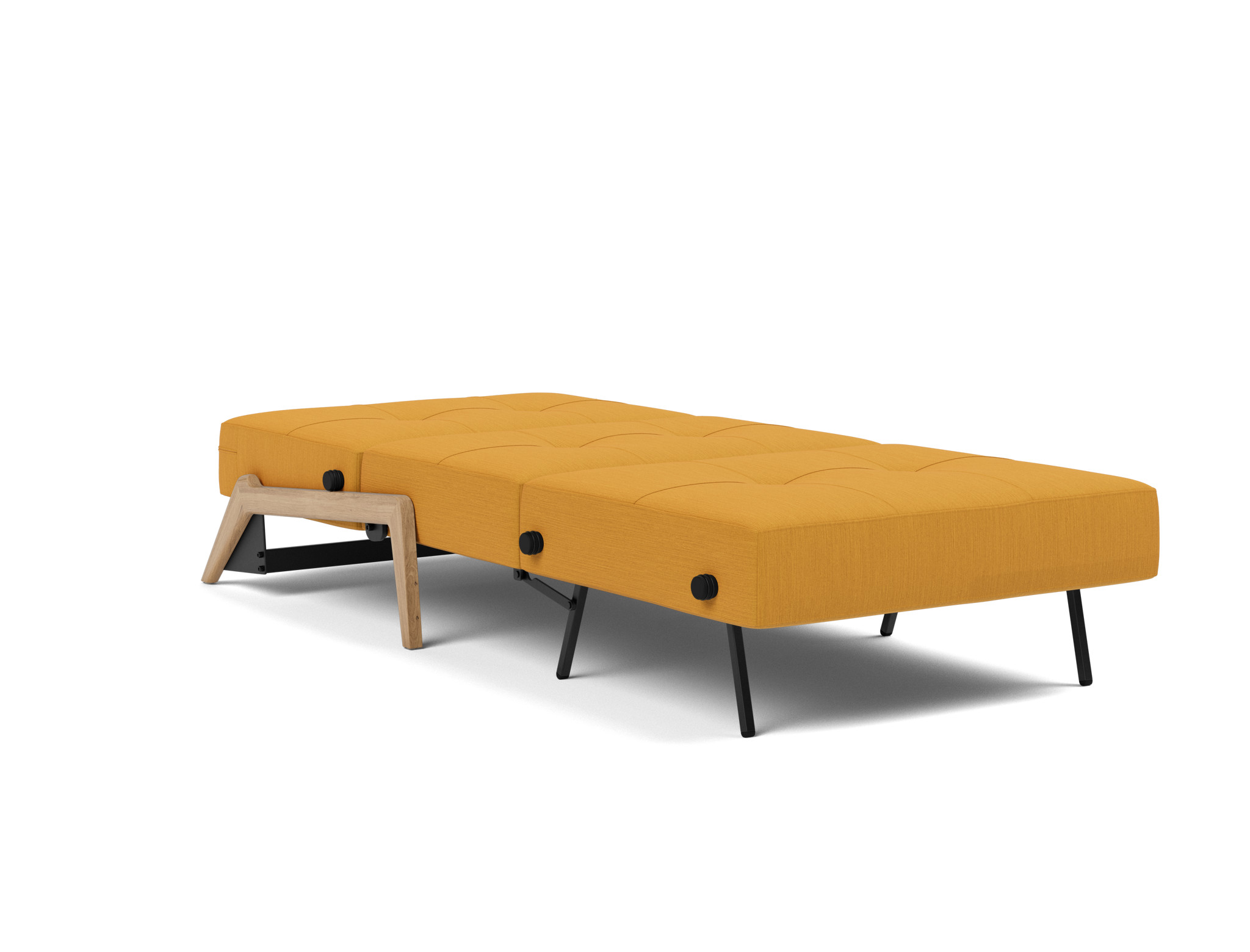 Schlafsessel Cubed 90 Flachgewebe Elegance 507-Burned-Curry Beine Eiche