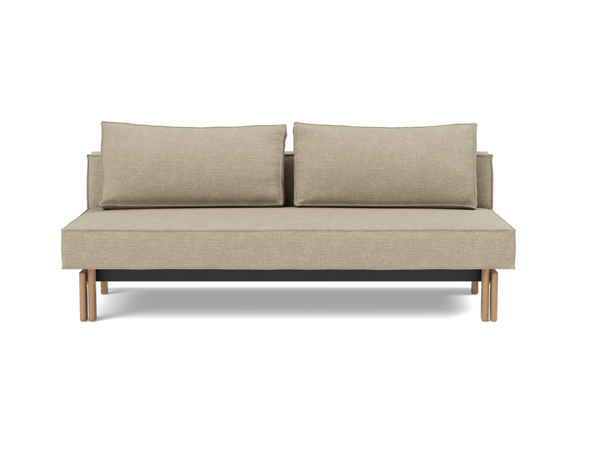 Schlafsofa Sly Strukturierter Stoff Taura 356-Sand Beine Eiche