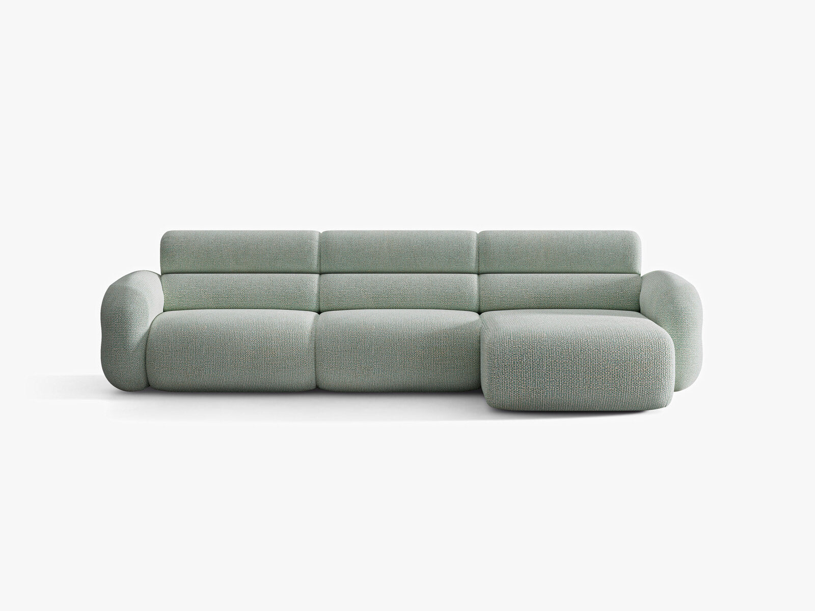 Micadoni Neo Ecksofa 4-Sitzer Rechts Chenille SILENCIO Gedämpftes Blau