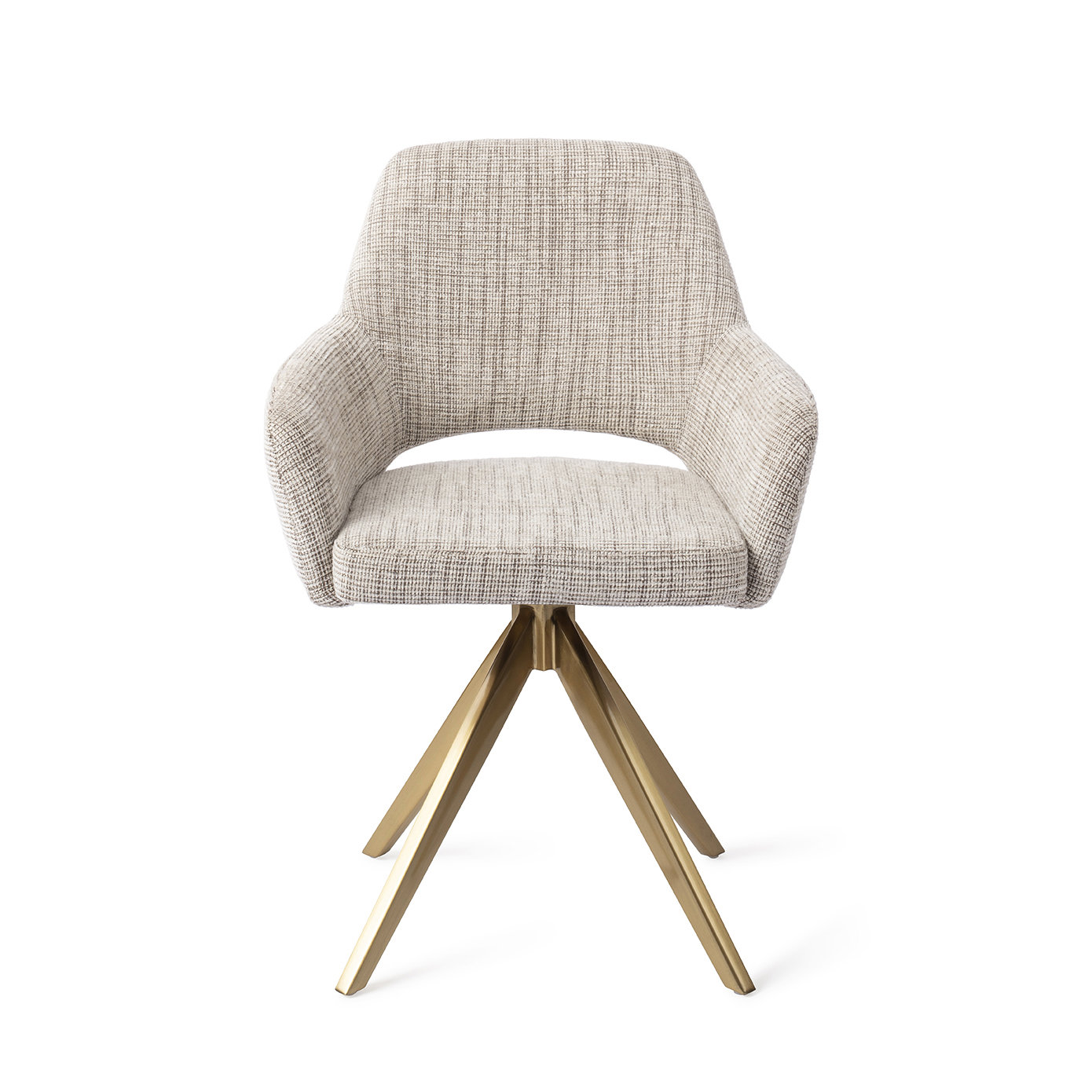 Jesper Home Esszimmerstuhl Yanai Caramel Grid Turn Gold