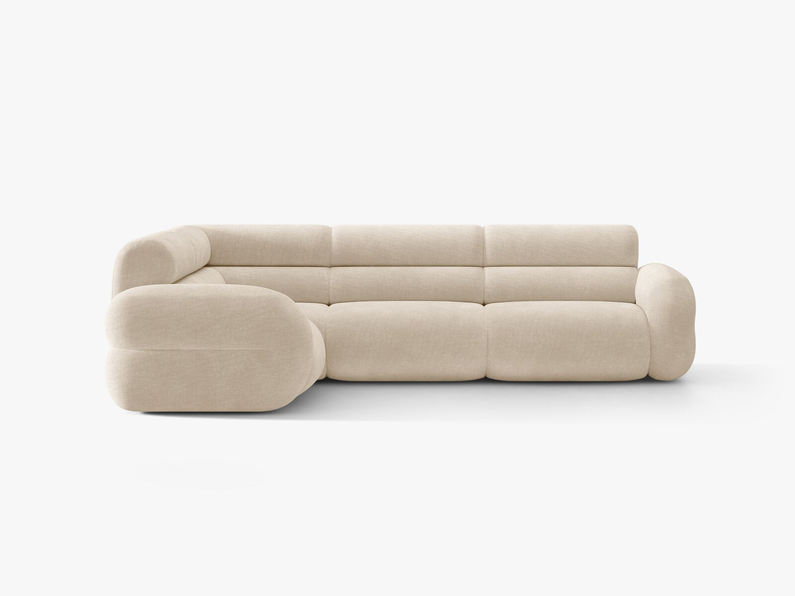 Micadoni Neo Ecksofa 5-Sitzer Rechts Chenille Golden Helles Beige