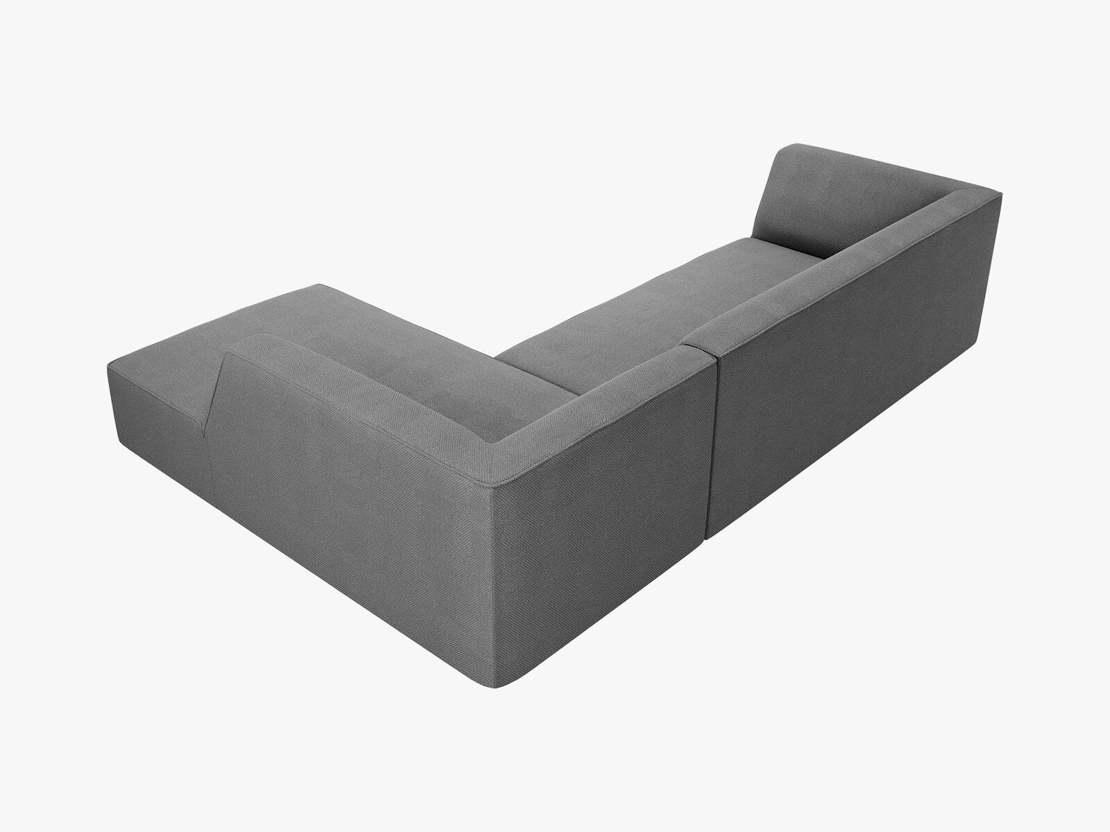 Micadoni 4-Sitzer Modular Sofa Ruby Rechts Strukturierter Stoff Ottawa Grau