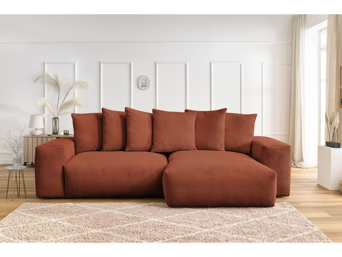 Bobochic Voltaire Ecksofa 310 × 174 cm Cordsamt Orange