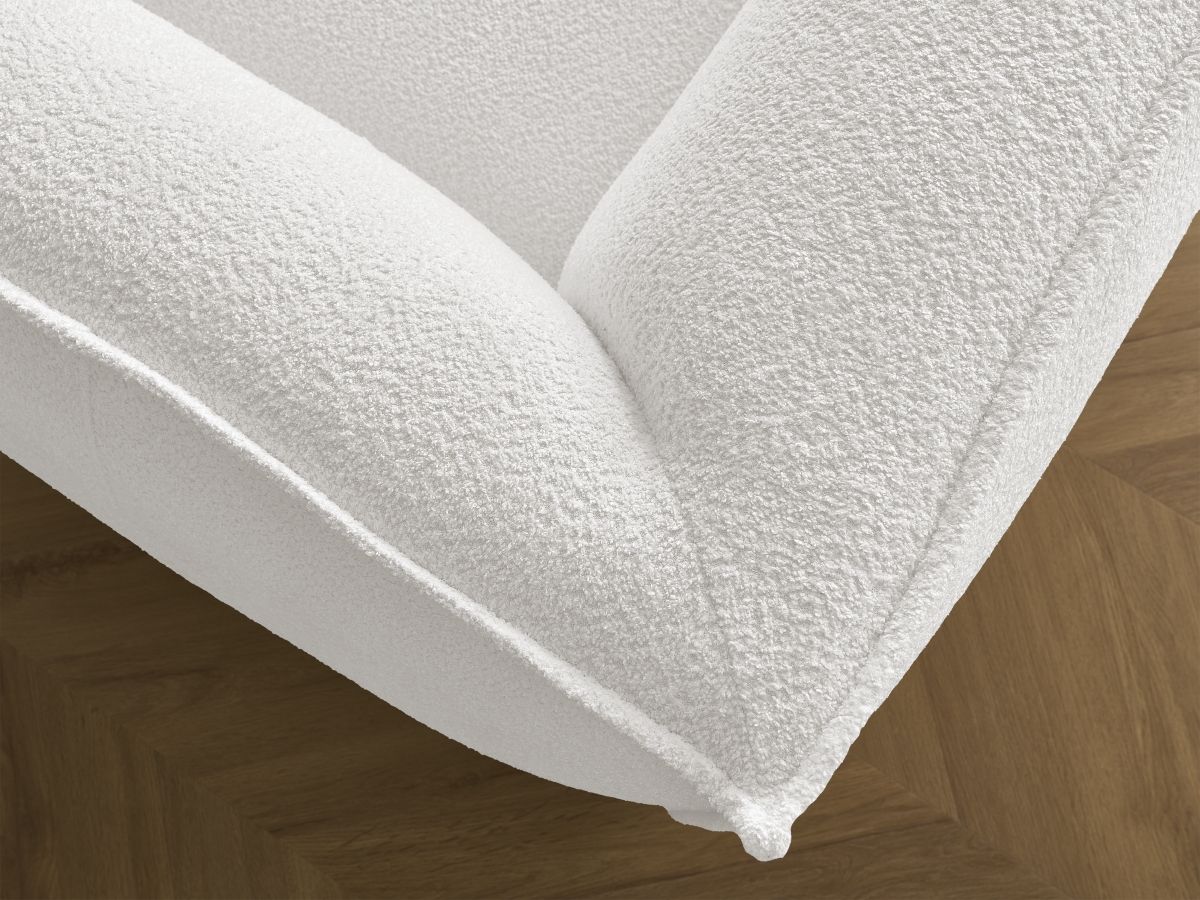 Bobochic Giorgia Sofa 3-Sitzer Bouclé-Stoff Weiß