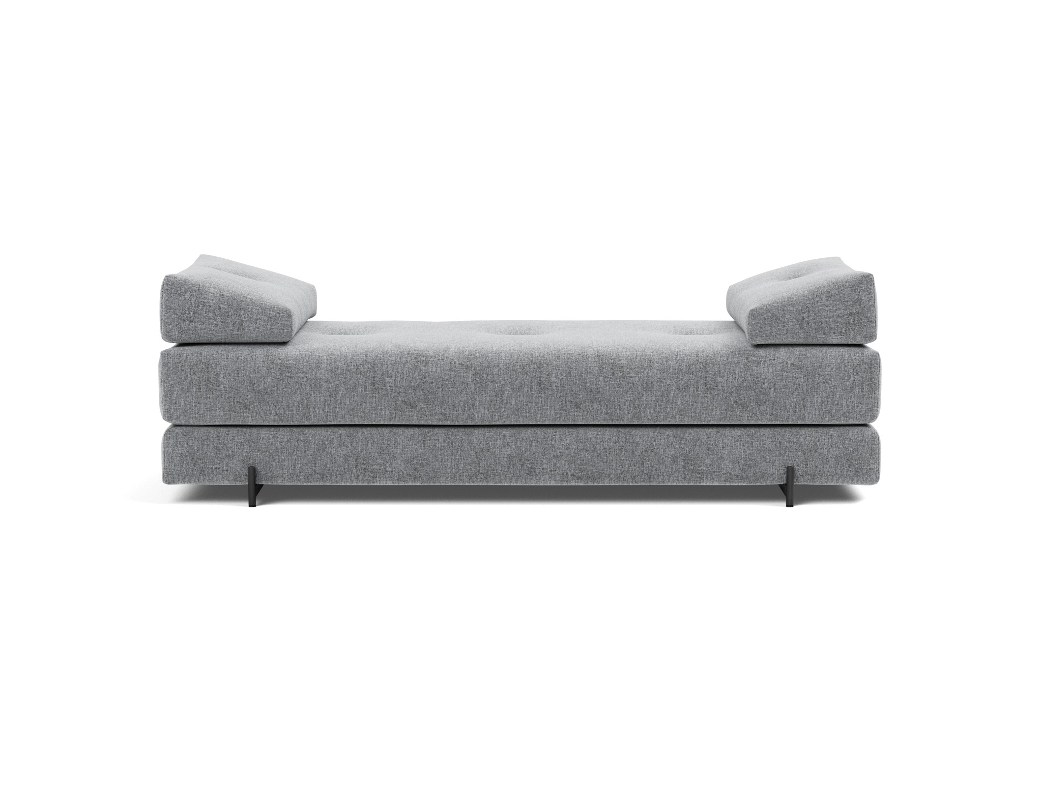 Tagesbett Sigmund Strukturierter Stoff Twist 565-Granite Beine Indu schwarz