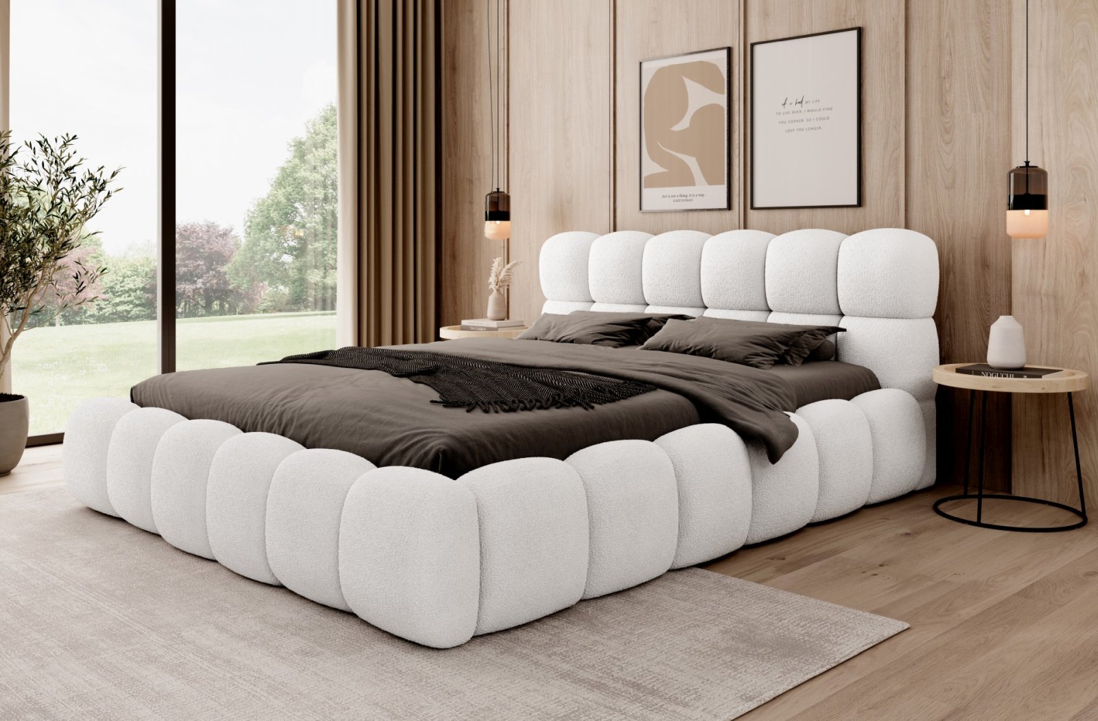 Polsterbett Vento Boucle 160x200 mit Metallrahmen Quelle 01