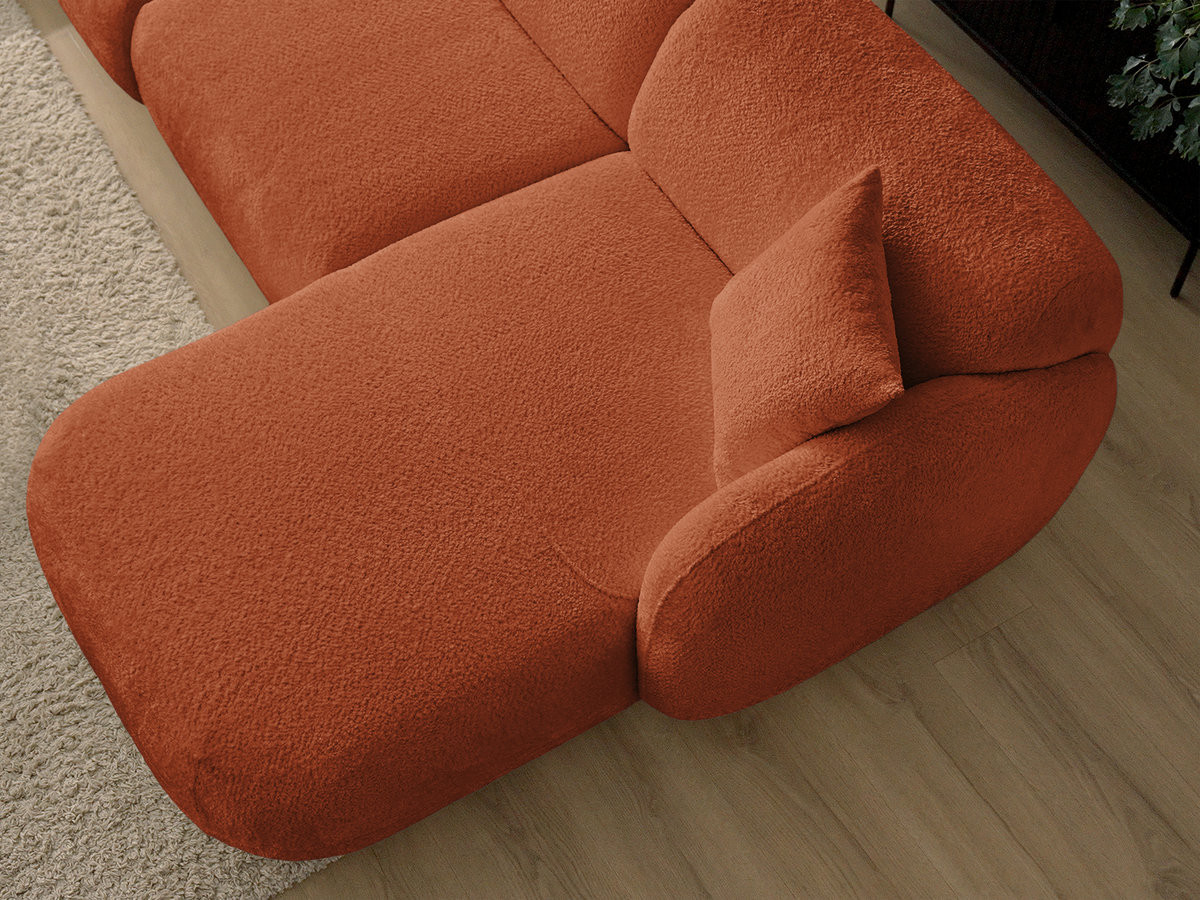Bobochic Anda Ecksofa mit Pouf 292 × 163 cm Chenille Orange Ecke rechts