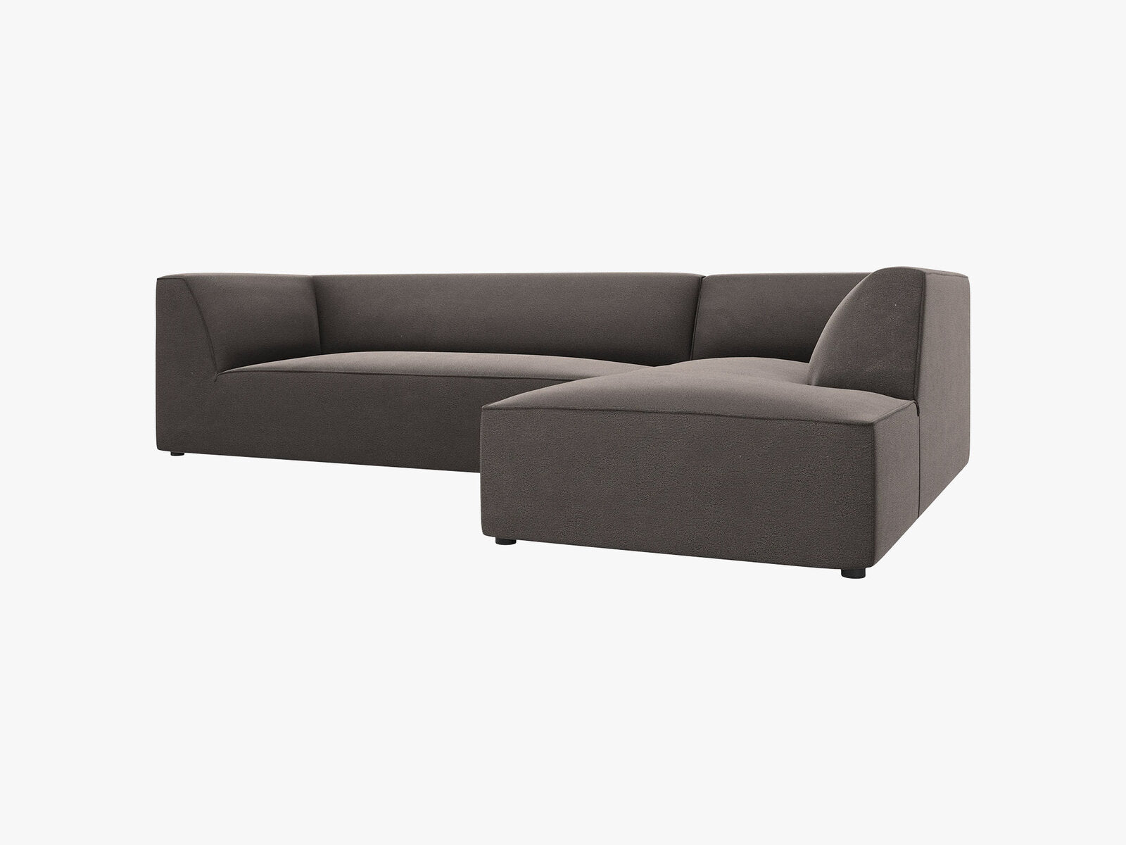 Micadoni 4-Sitzer Modular Sofa Ruby Rechts Samt Salvador Dunkelgrau