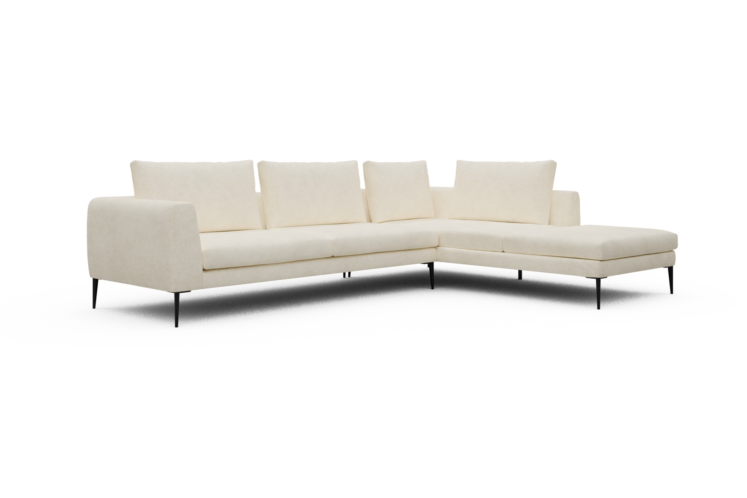 Ecksofa Paul Relax-Ecke links mit 3-Sitzer Boucle-Off-White