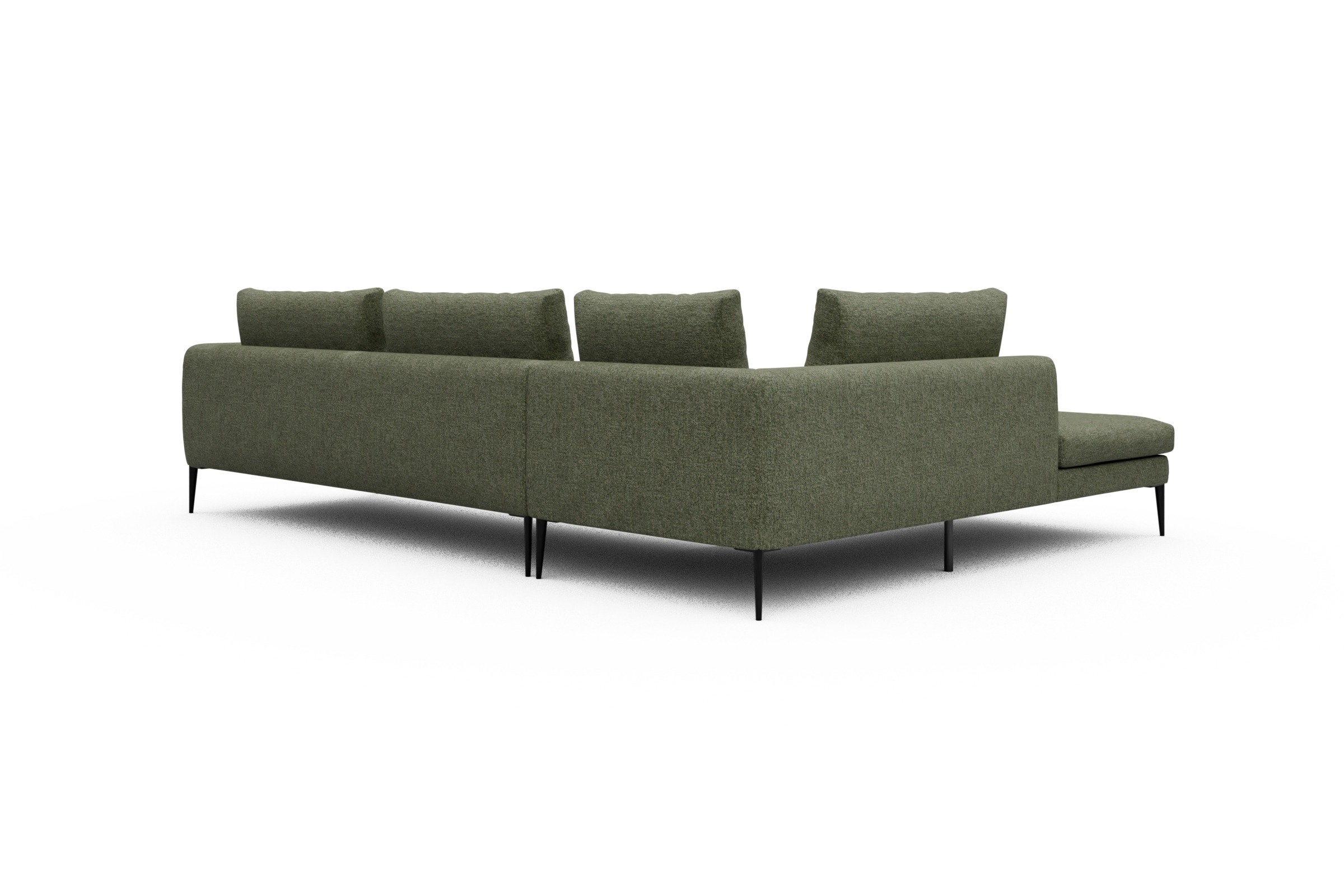Ecksofa Paul Relax-Ecke rechts mit 3-Sitzer Carreno-Vivid-Green