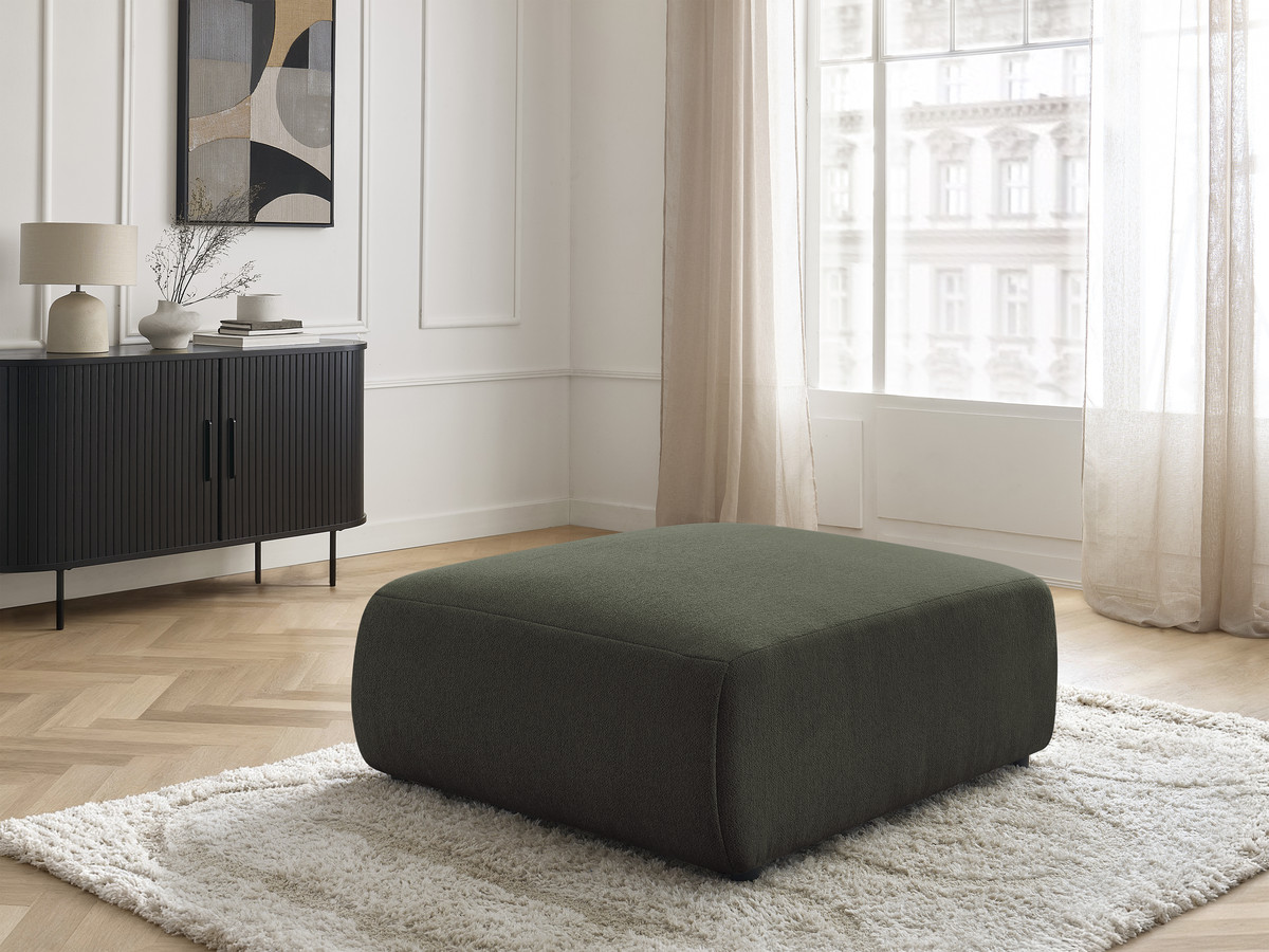 Bobochic Jana Pouf 94 × 114 cm Melange-Stoff Grün