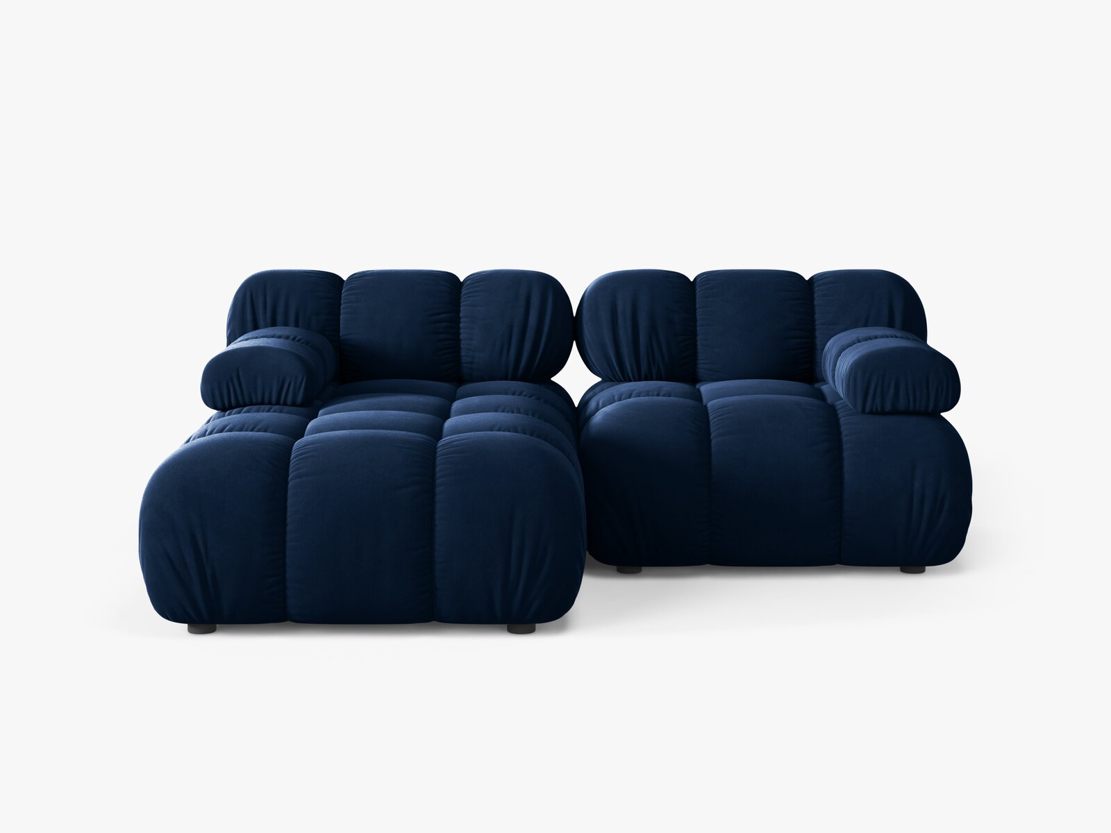 Micadoni Modulares Ecksofa Bellis 3-Sitzer Links Samt Bluvel Königsblau