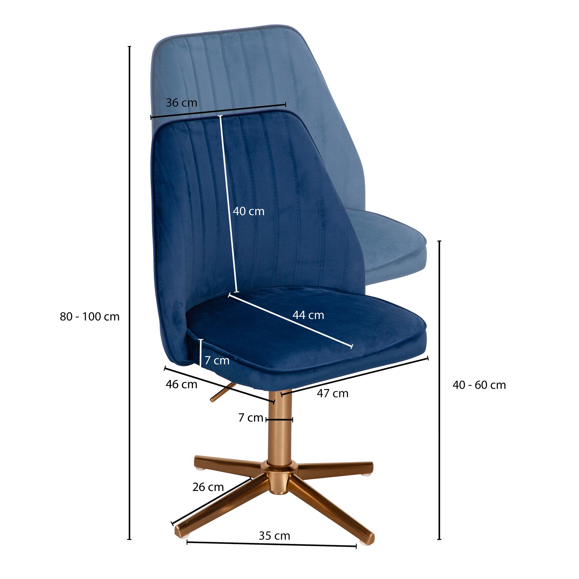 Esszimmerstuhl Oravik Samt Blau