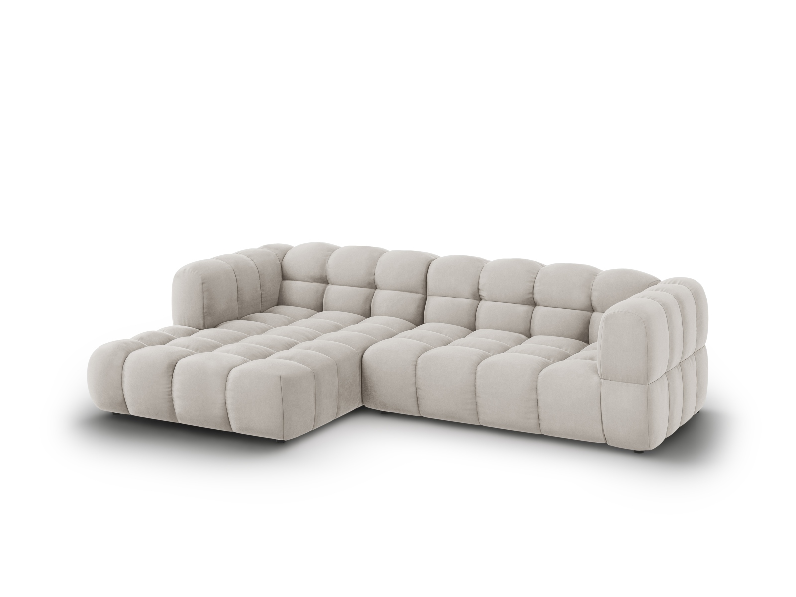 Cosmopolitan Design Ecksofa Sky 4-Sitzer mittlere Version Samt Casino Helles Beige Links