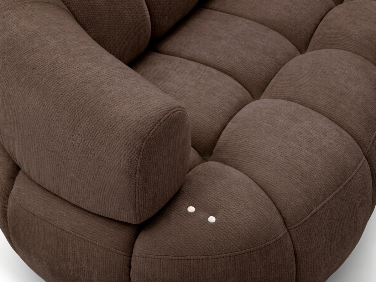 Bobochic Lovely Ecksofa mit Schlaffunktion Stoff Braun Ecke rechts