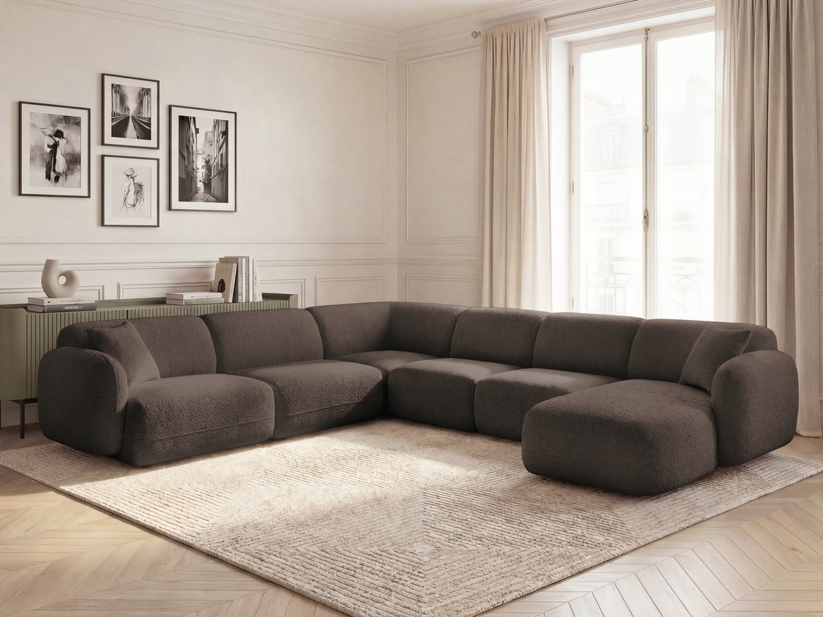 Bobochic Anda Wohnlandschaft Chenille Braun Ecke links