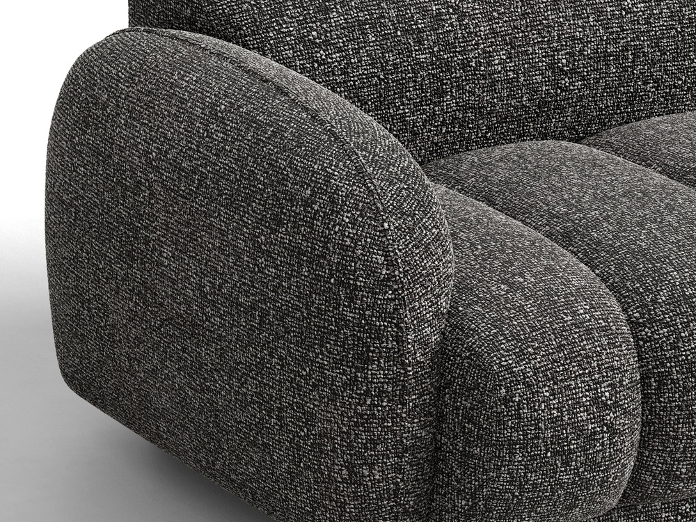 Cosmopolitan Design Ecksofa Bilbao 3-Sitzer Boucle Miles Dunkelgrau Melange Links