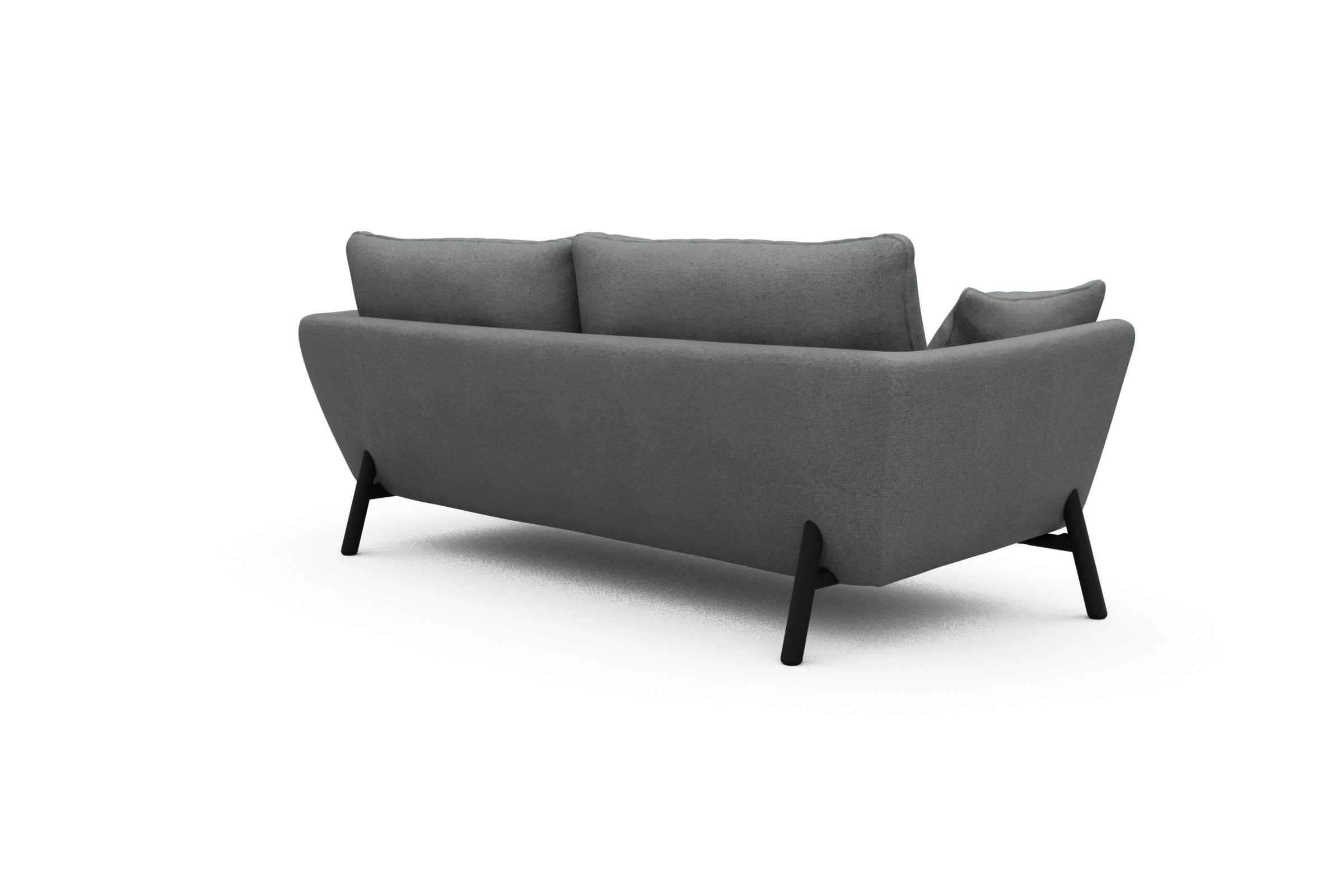 Sofa Emil 3-Sitzer Beinfarbe Eiche Schwarz Denari-Soft-Grey