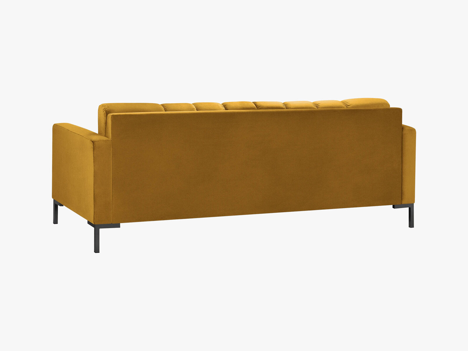 Micadoni Sofa Mamaia 3-Sitzer Samt Bluvel Gelb schwarze Beine