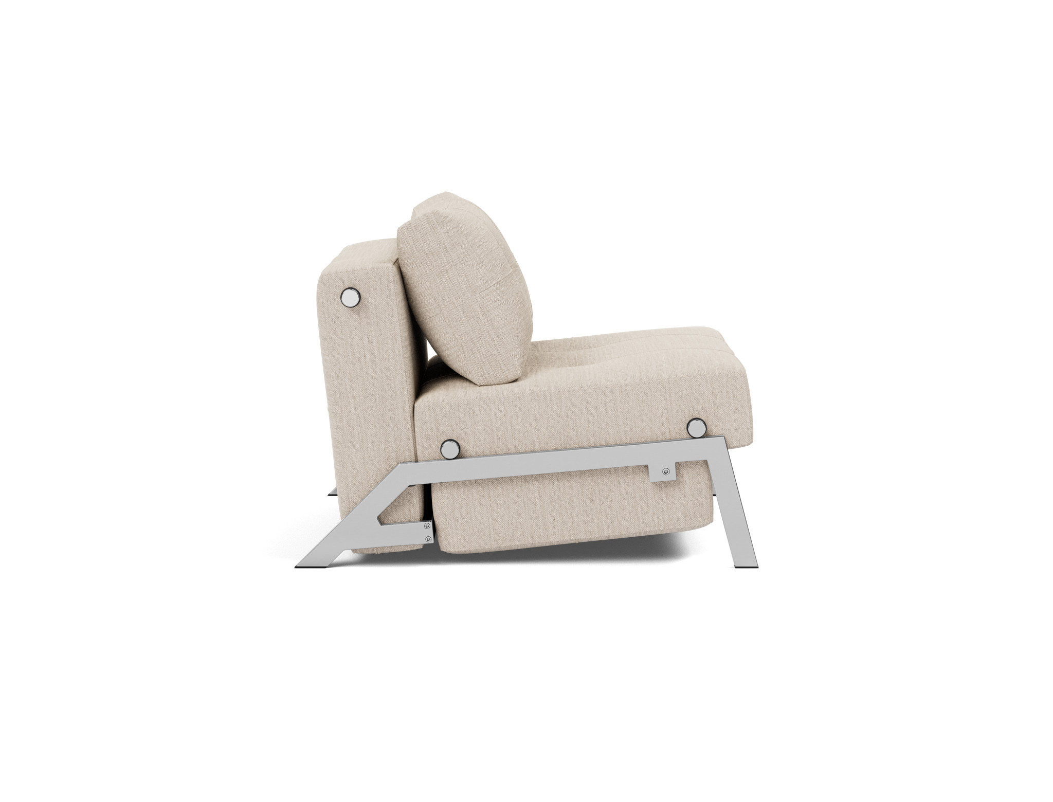 Schlafsessel Cubed 90 Webstoff Blida 612-Sand-Grey Beine Chrom