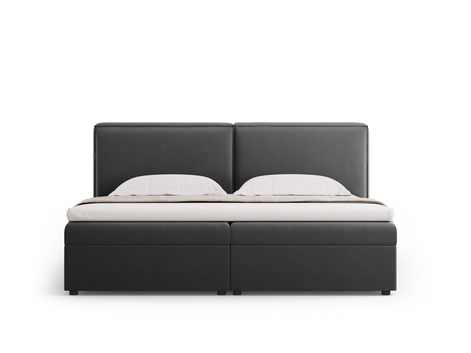 Cosmopolitan Design Boxspringbett Arendal 180x200 Samt Bluvel Grau
