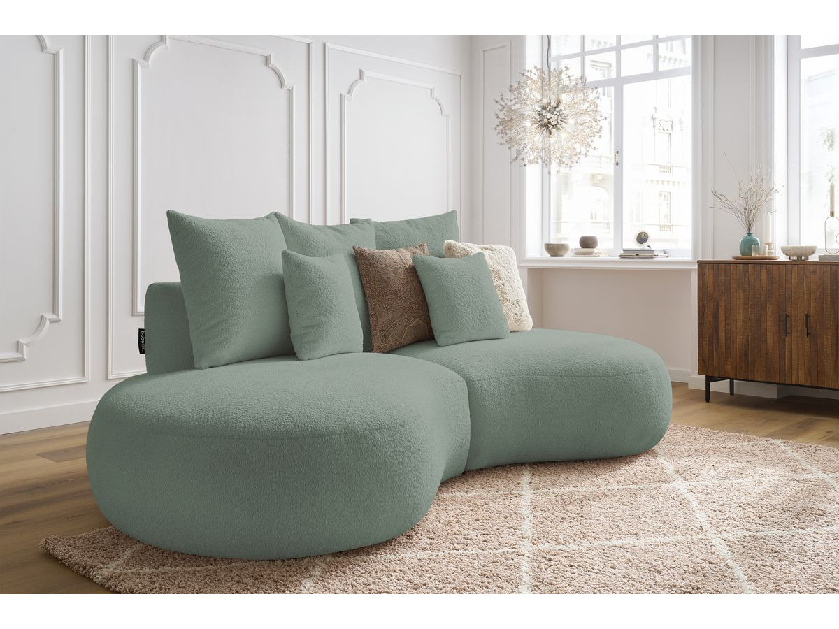 Bobochic Saint-germain Sofa 3-Sitzer Bouclé-Stoff Grün