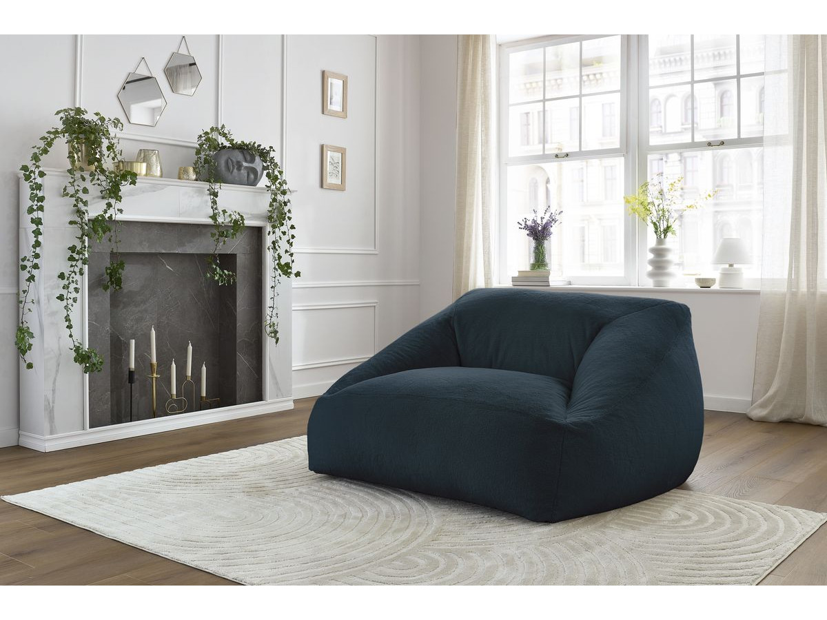 Bobochic Lilibet Pouf Kunstfell Dunkelblau