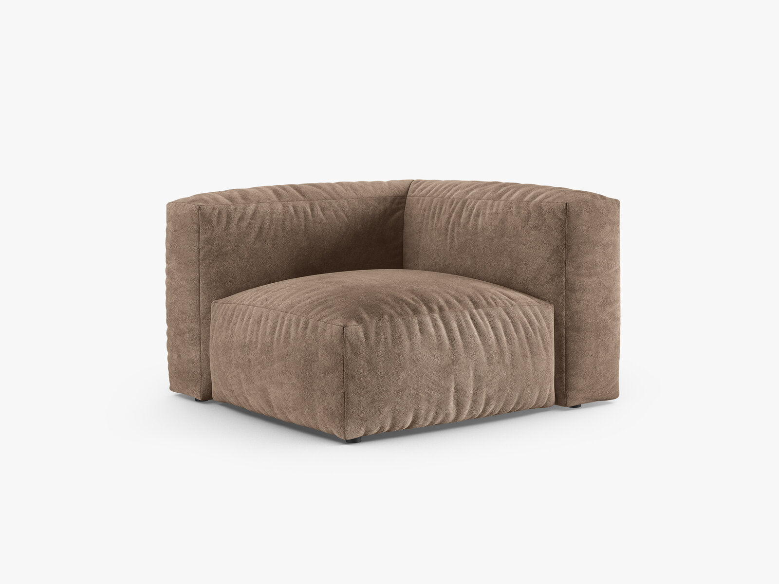 Micadoni symmetrisches Eckmodul Martina 1-Sitzer 90cm Sitztiefe Samt Vogue Dunkelbeige