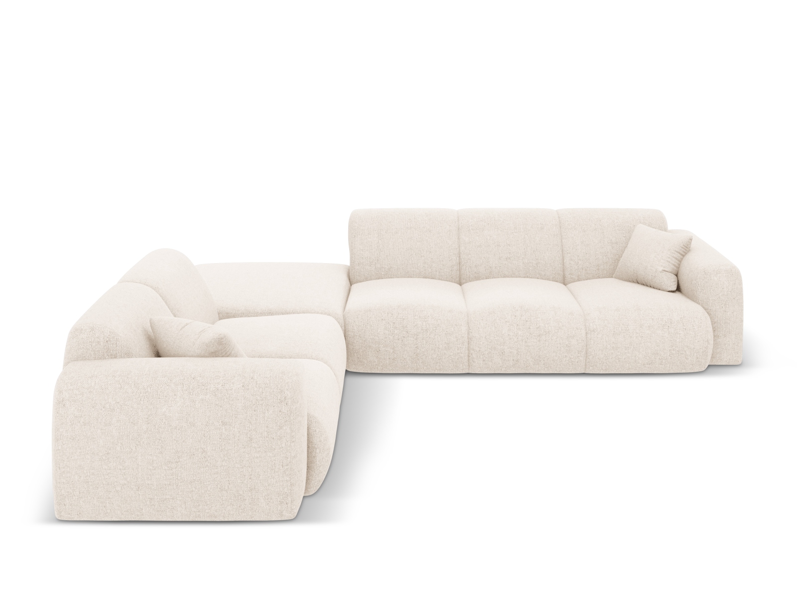 Cosmopolitan Design Ecksofa Nolio 4-Sitzer offen Chenille Haga Helles Beige Links