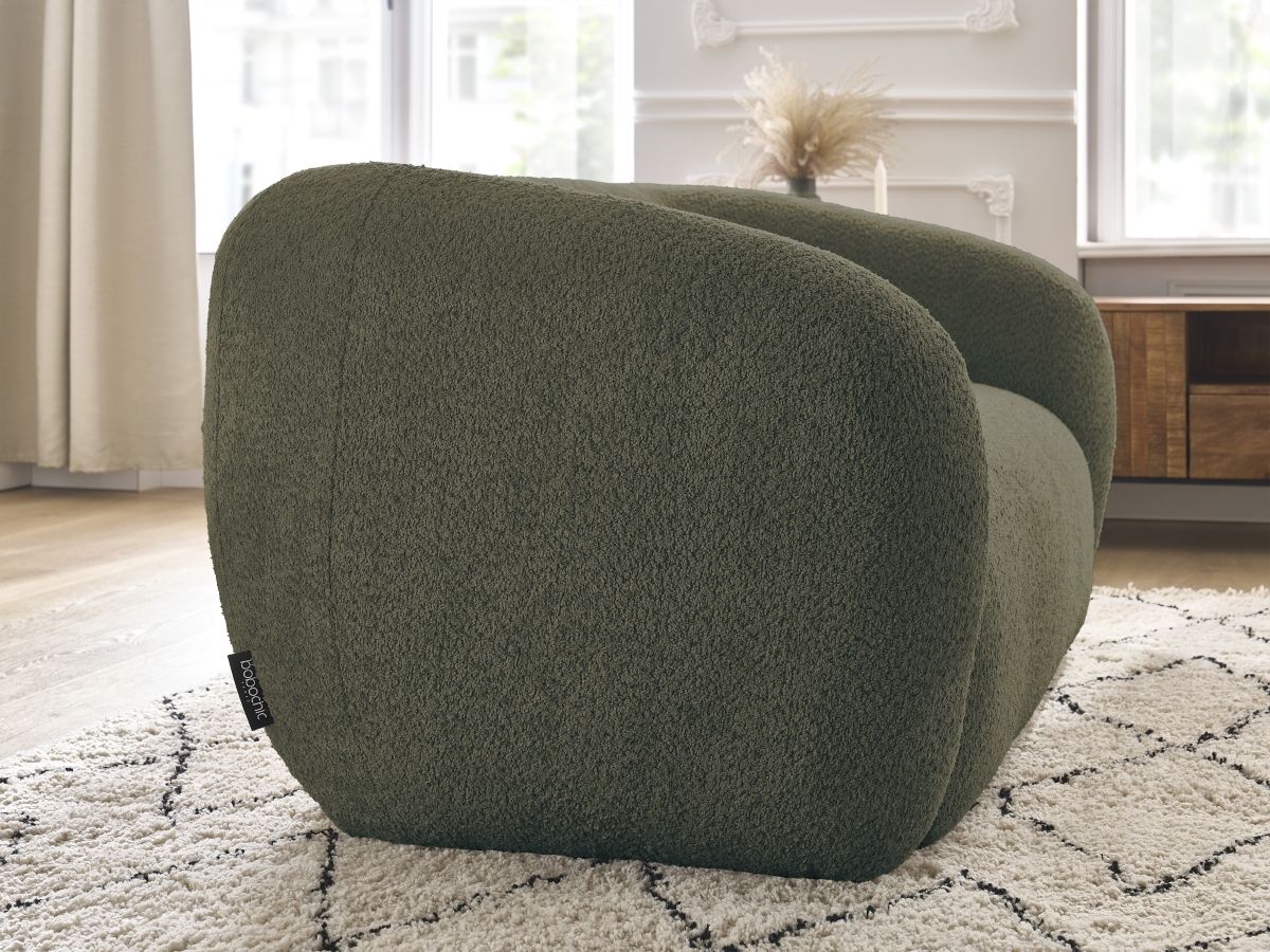 Bobochic Celine Sofa 2-Sitzer Bouclé-Stoff Grün