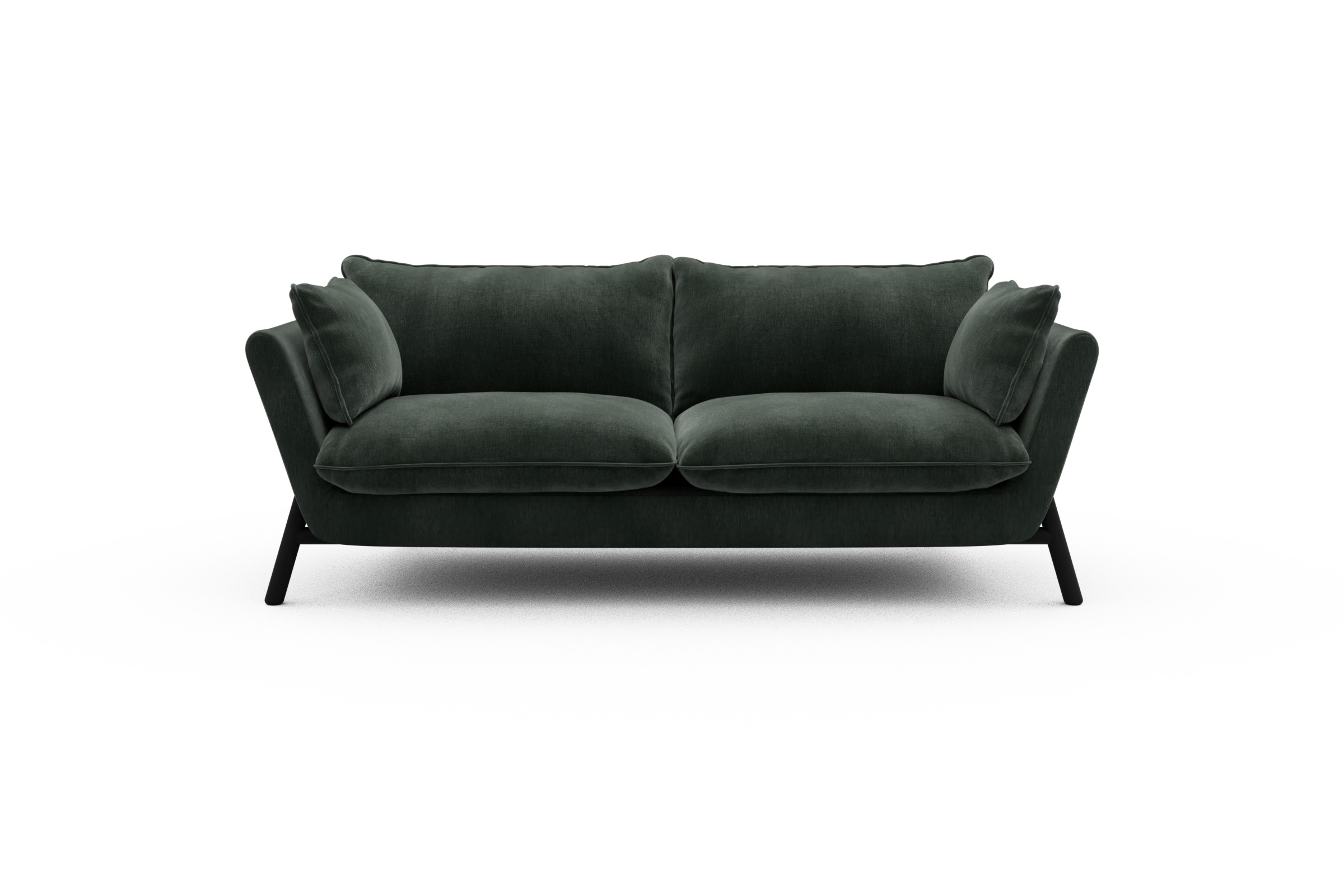 Skandi Home Sofa Emil PREMIUM 2-Sitzer Beinfarbe Eiche Schwarz Smooth-Laurel-Green moebelfaktor