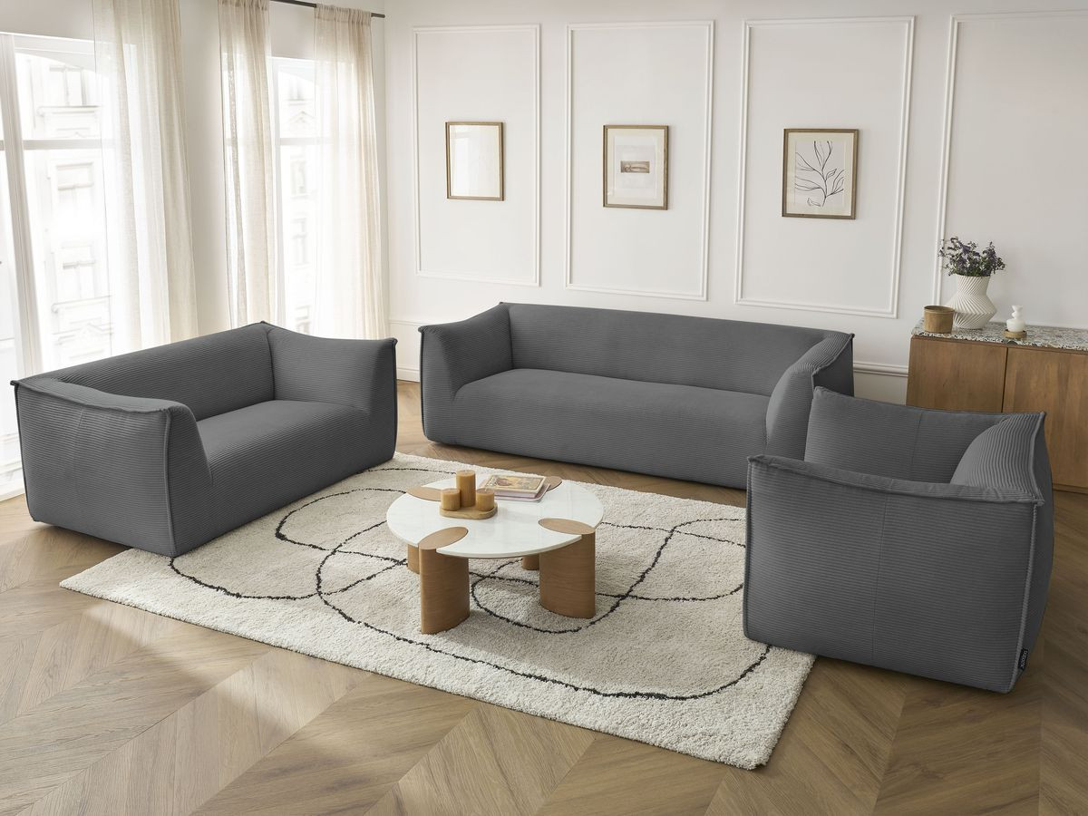 Bobochic Giorgia Sofa 5-Sitzer 534 × 100 cm Cordsamt Dunkelgrau