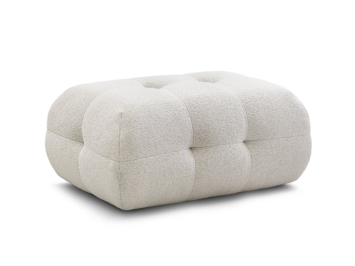 Bobochic Laura Pouf 98 × 62 cm Melange-Stoff Beige