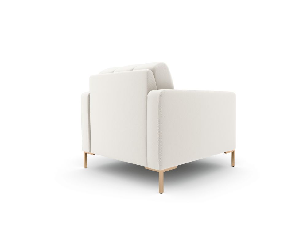 Cosmopolitan Design Sessel Bali Strukturierter Stoff Neve Helles Beige Beine Gold