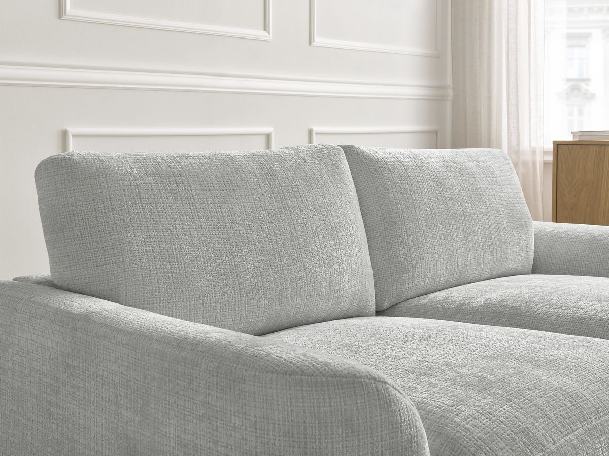 Bobochic Leonore Sofa 3-Sitzer Strukturstoff Hellgrau