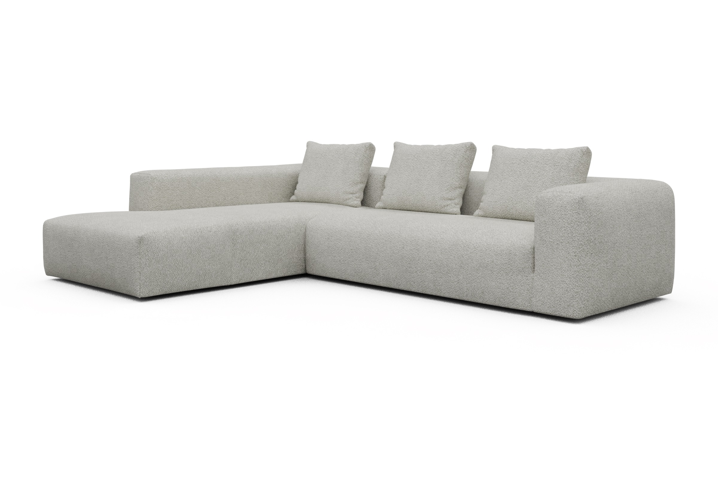 Ecksofa Fred Relax-Ecke links mit 2,5-Sitzer Vanora-Warm-Sand