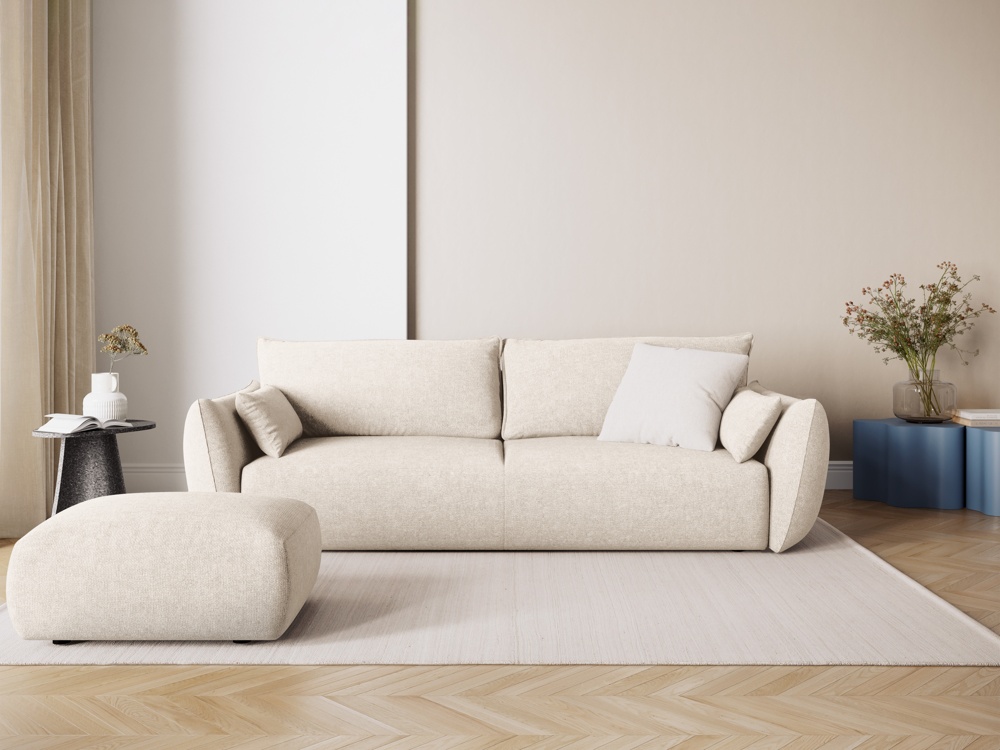 Cosmopolitan Design Pouf Matera Chenille Eden Helles Beige